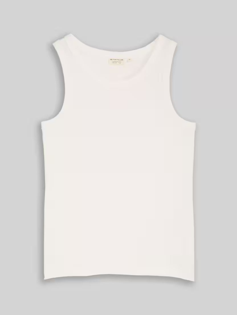 Tom Tailor White Basic Top With Stretch