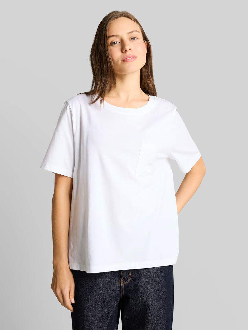Tom Tailor White Boxy Fit T-Shirt With Chest Pocket