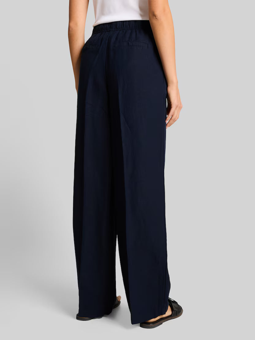 Tom Tailor Navy Irregular Stripe Loose-Fit Trousers