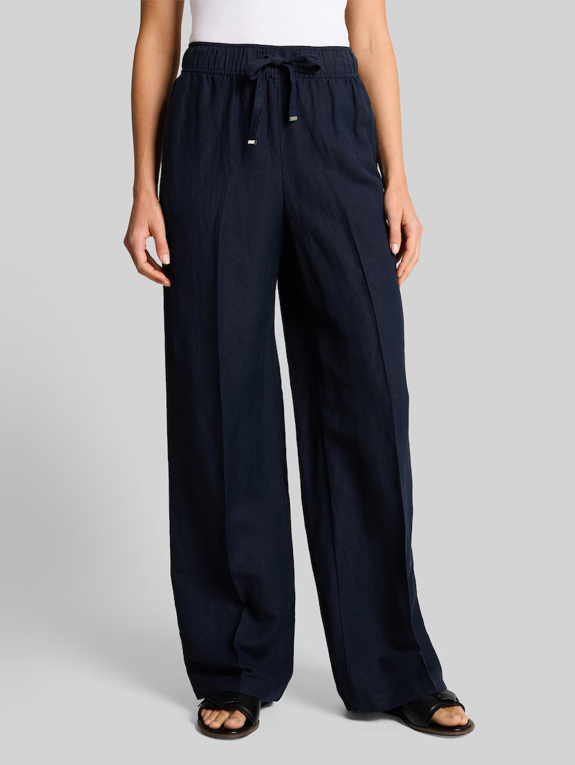 Tom Tailor Navy Irregular Stripe Loose-Fit Trousers