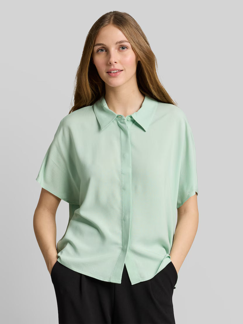 Tom Tailor Light Matcha Green Short Sleeved Shirt