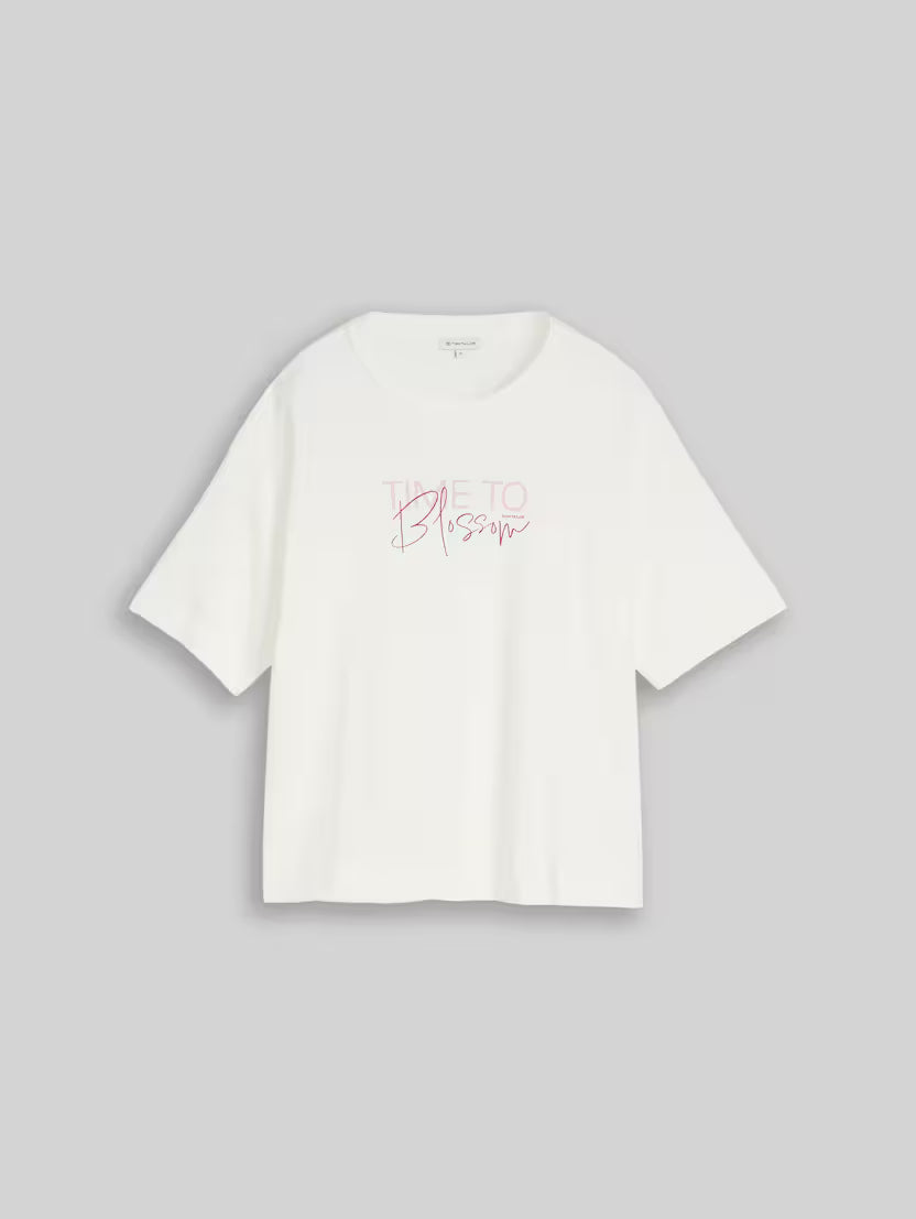 Tom Tailor White T-shirt With Lettering