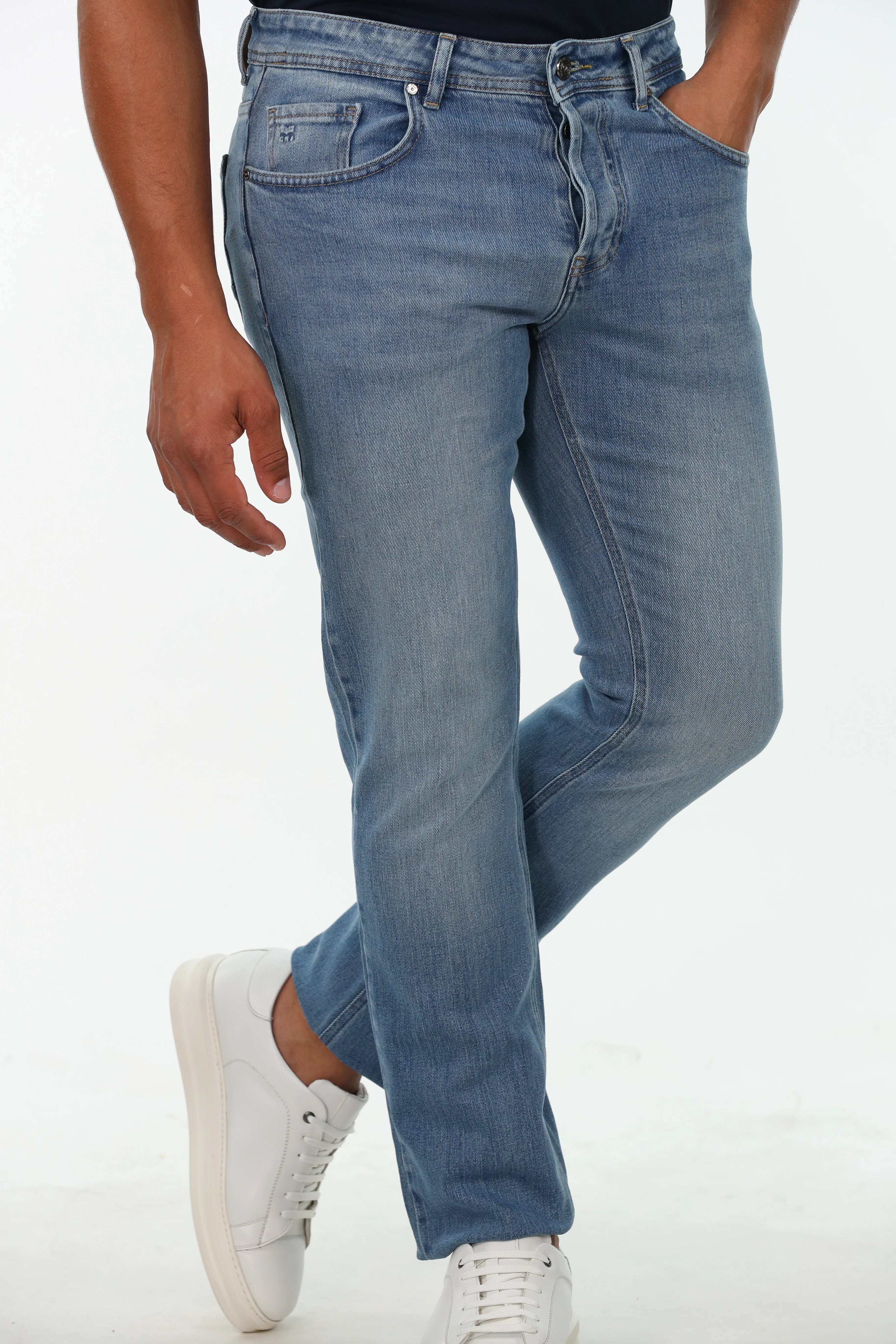 Slim Straight Light Denim Jeans