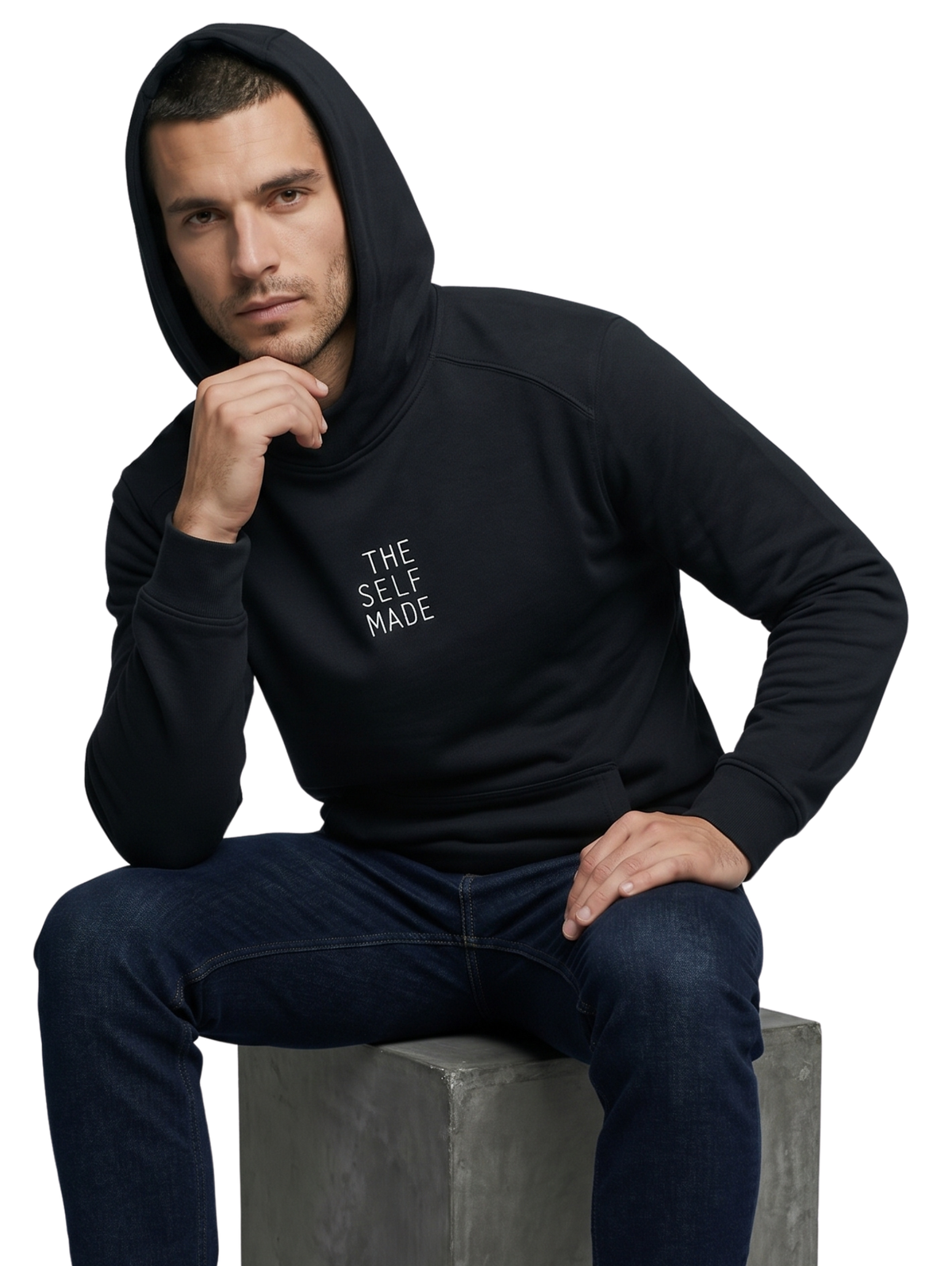 Black Hoodie With Front Graphic Design