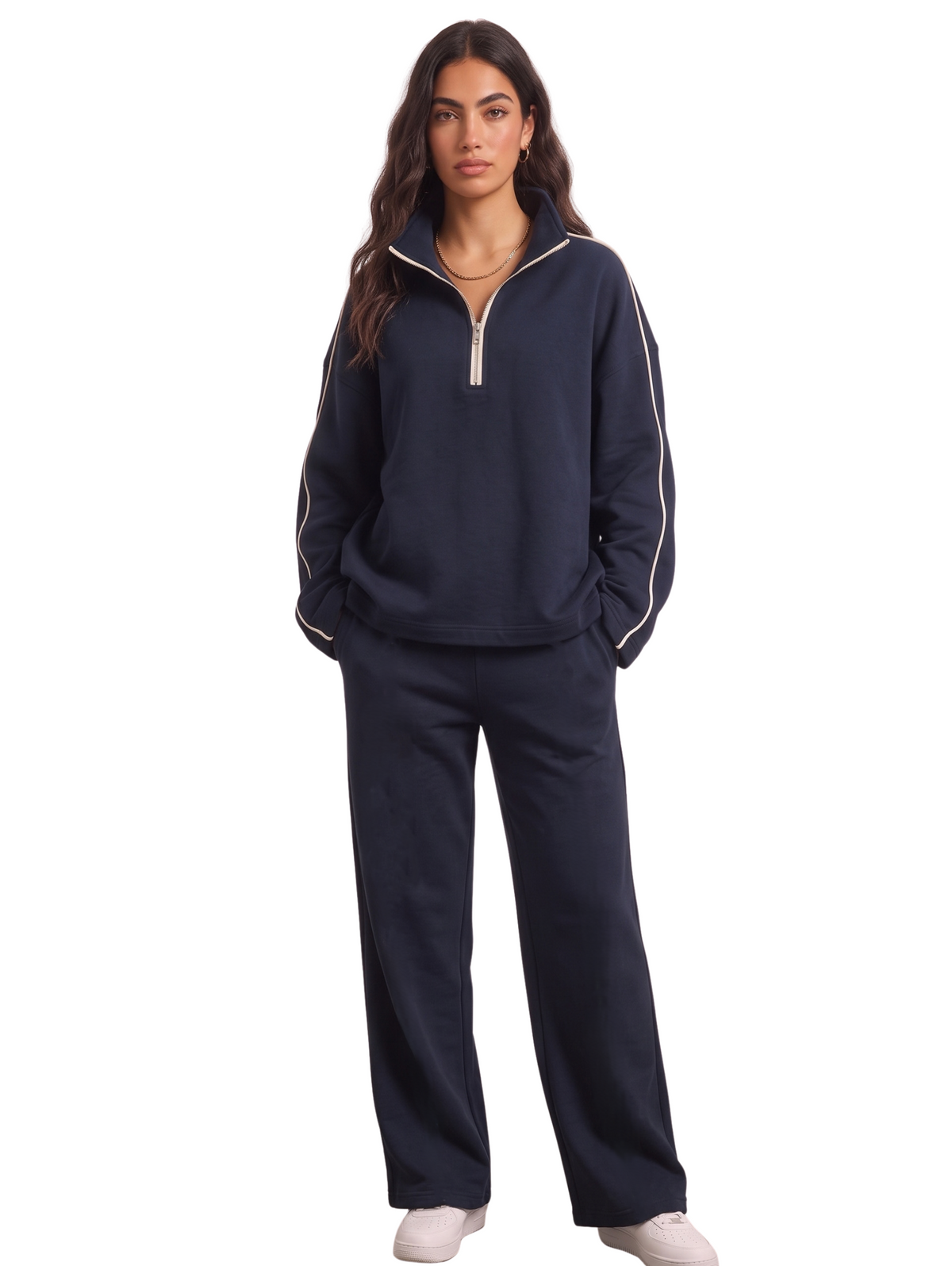 Navy Sweatshirt And Pant Set