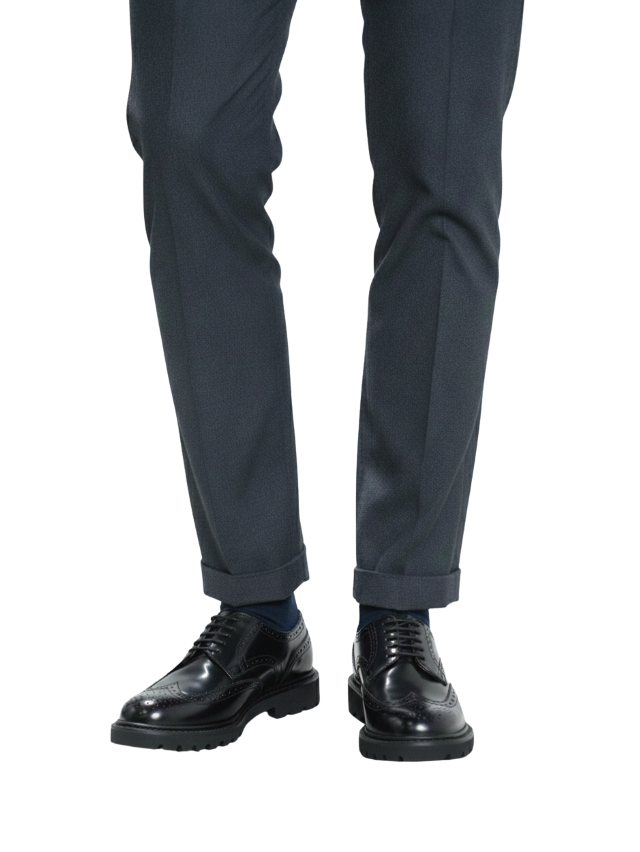 Lace-up Rugged Style Black Shoes