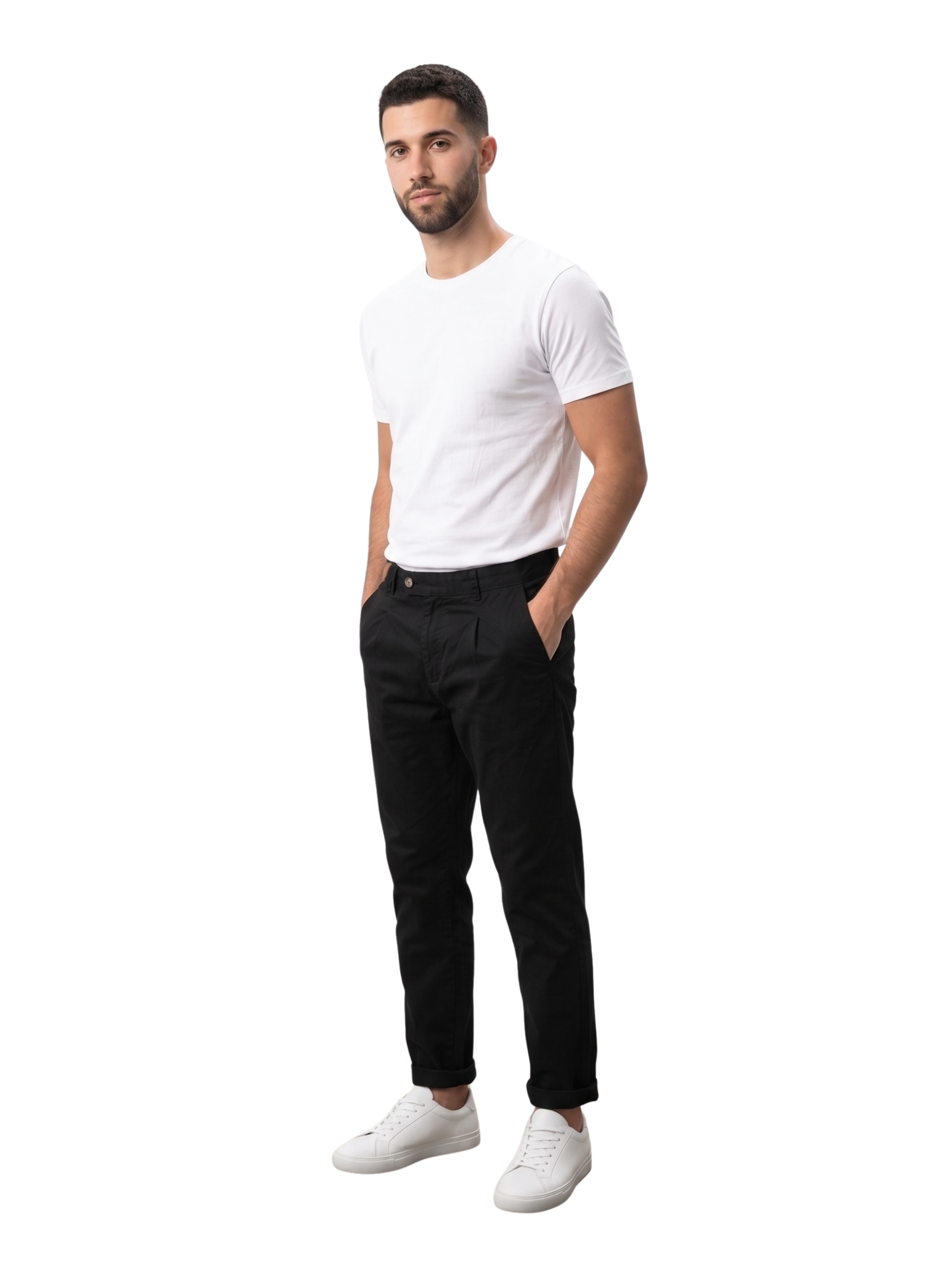 Black Chino-Style Jogger Pants
