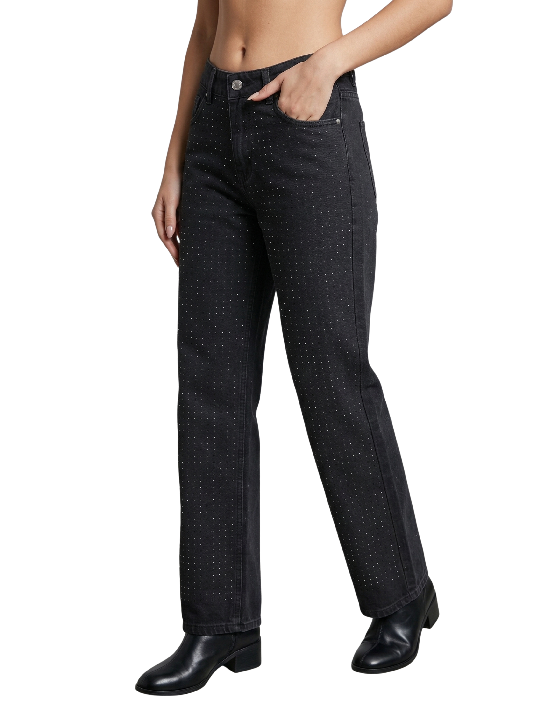 Black Jeans With Five Pockets Style