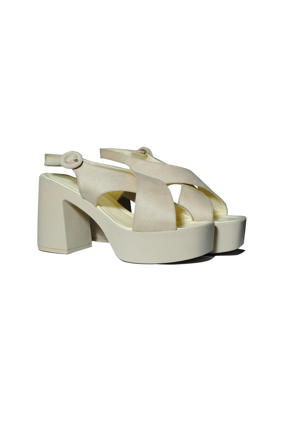 Chucky Platform Slingback Beige Heel