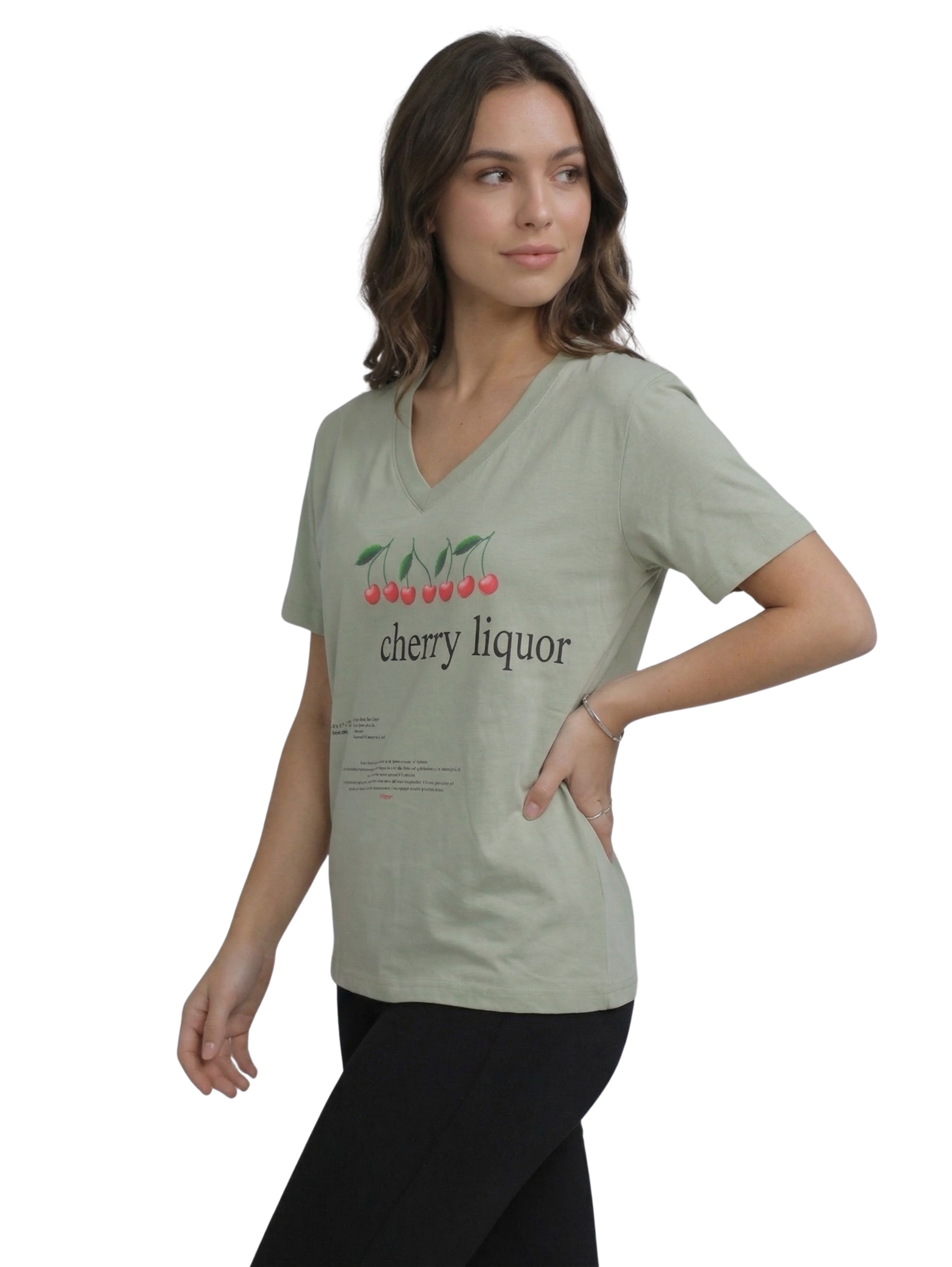 Mint V-Neck With Front Design