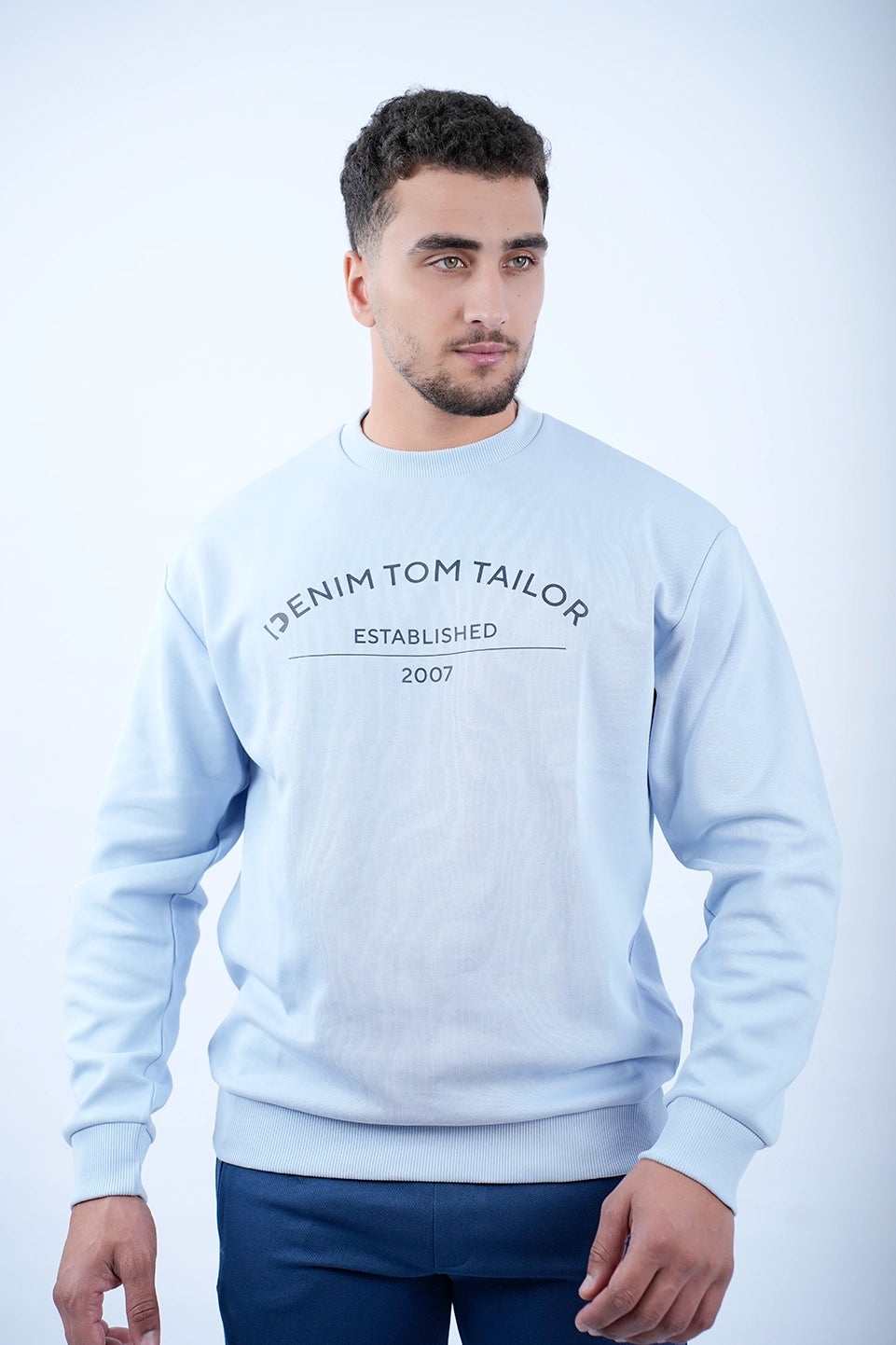 Tom Tailor Blue Sweater With Front Logo Design