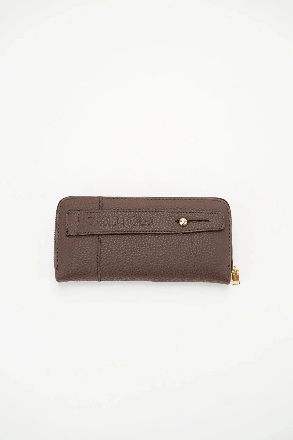 Dark Brown Wallet With Zipper Design