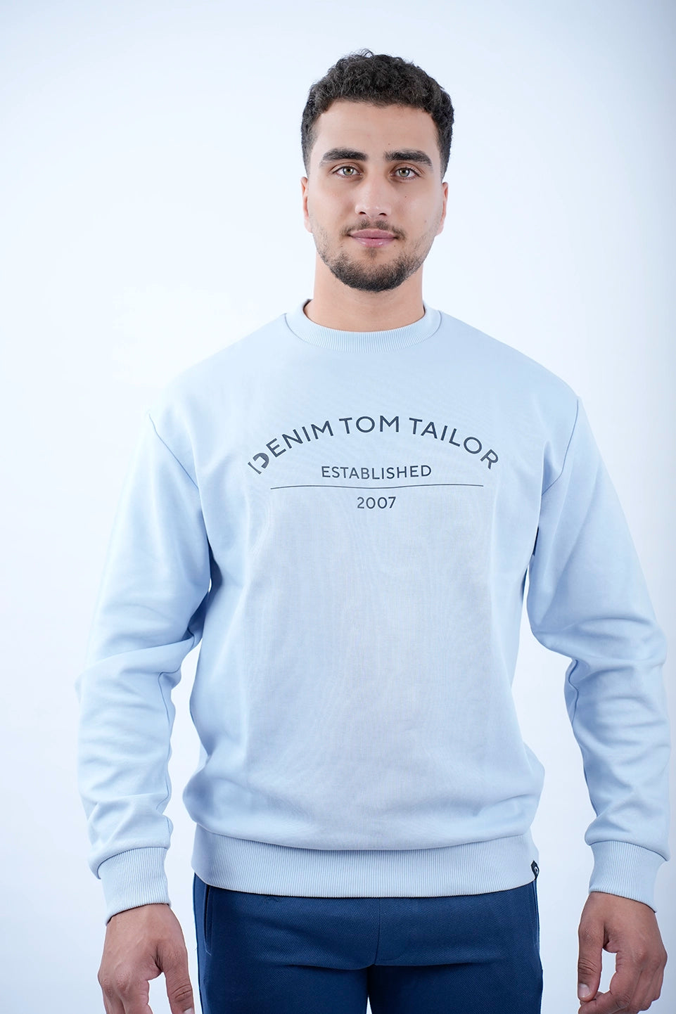 Tom Tailor Blue Sweater With Front Logo Design