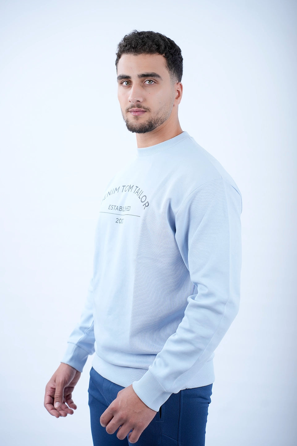 Tom Tailor Blue Sweater With Front Logo Design