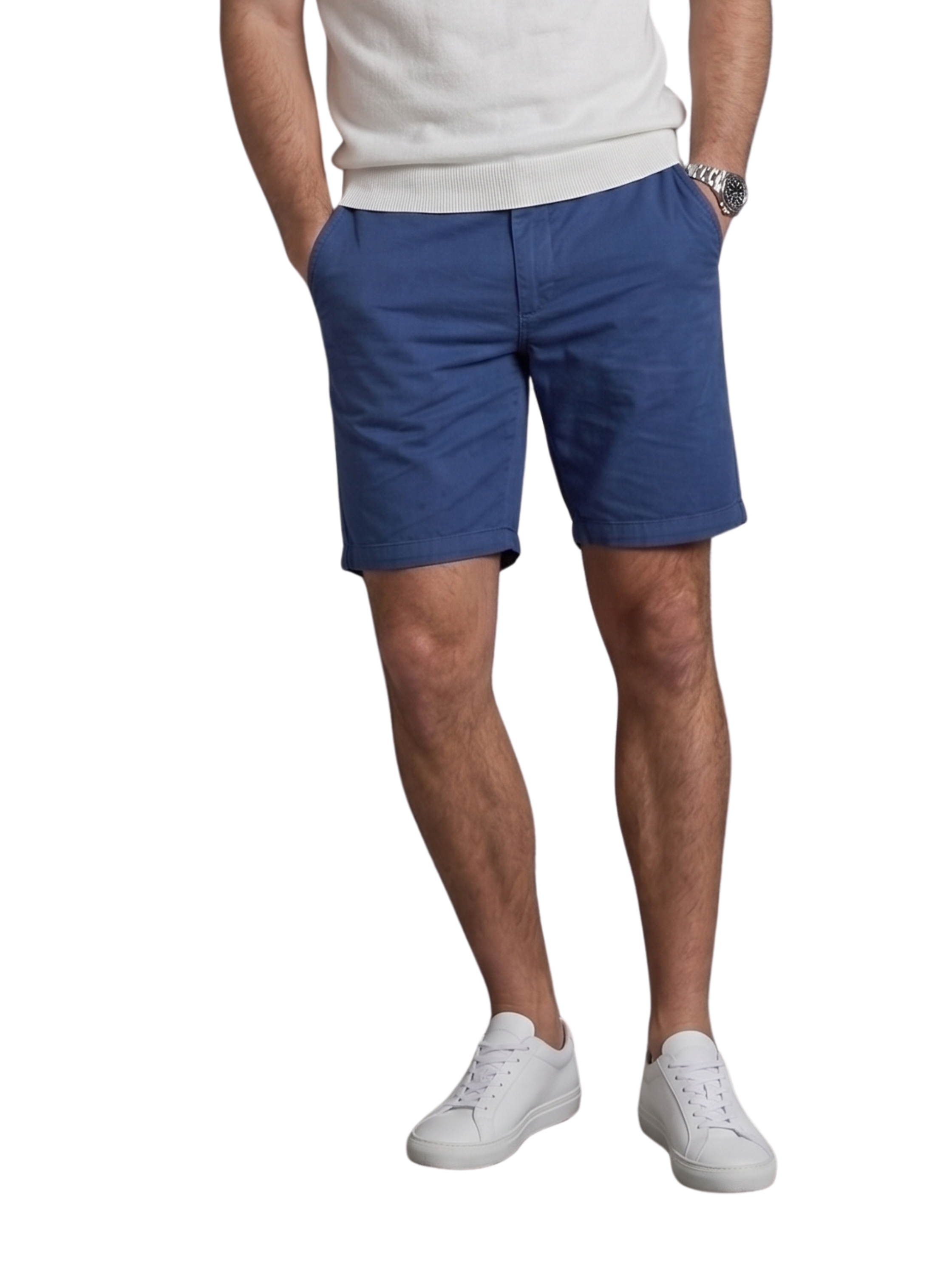 Blue Casual Chino Shorts