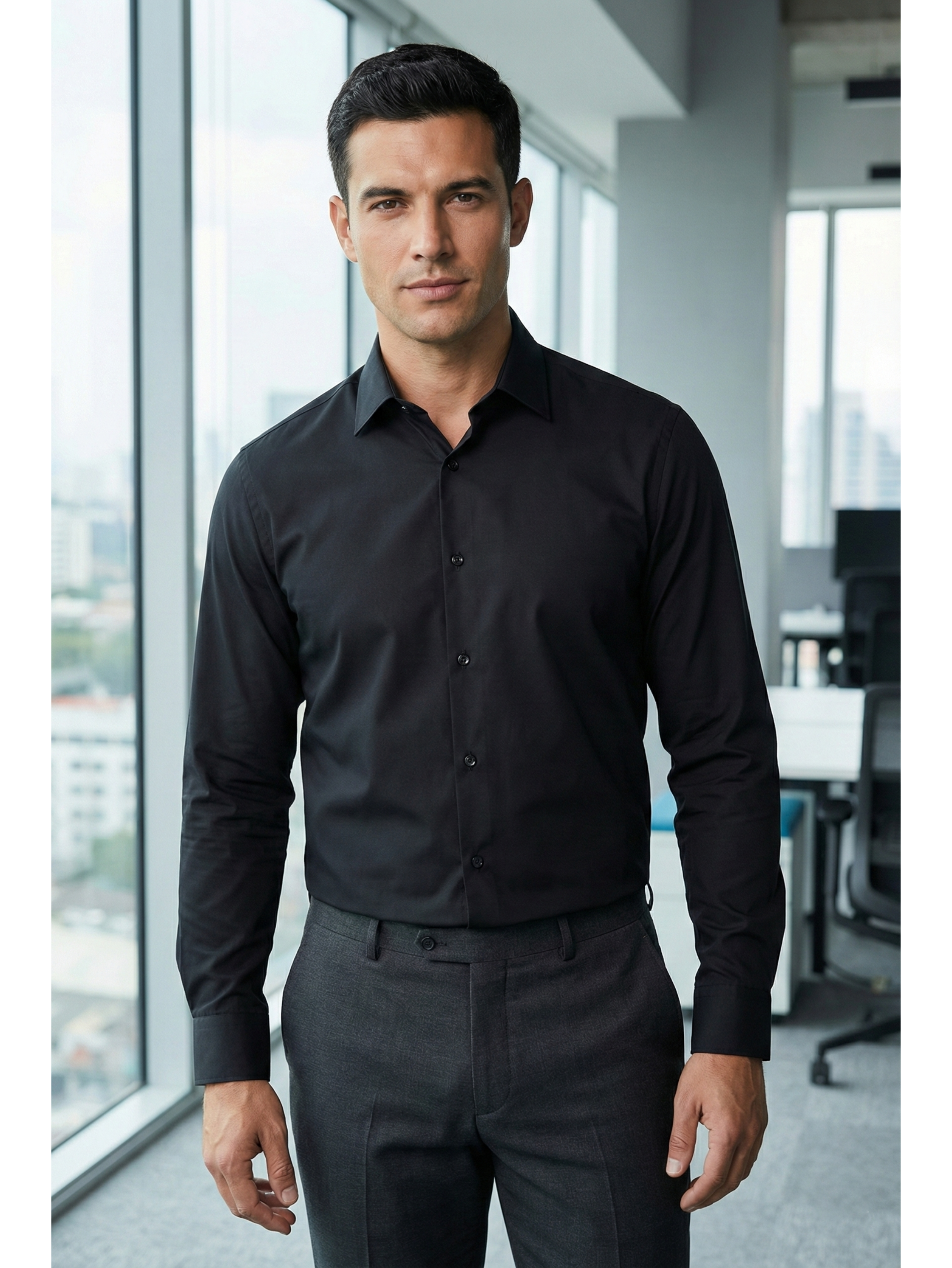 Classy Black Shirt Regular Fit