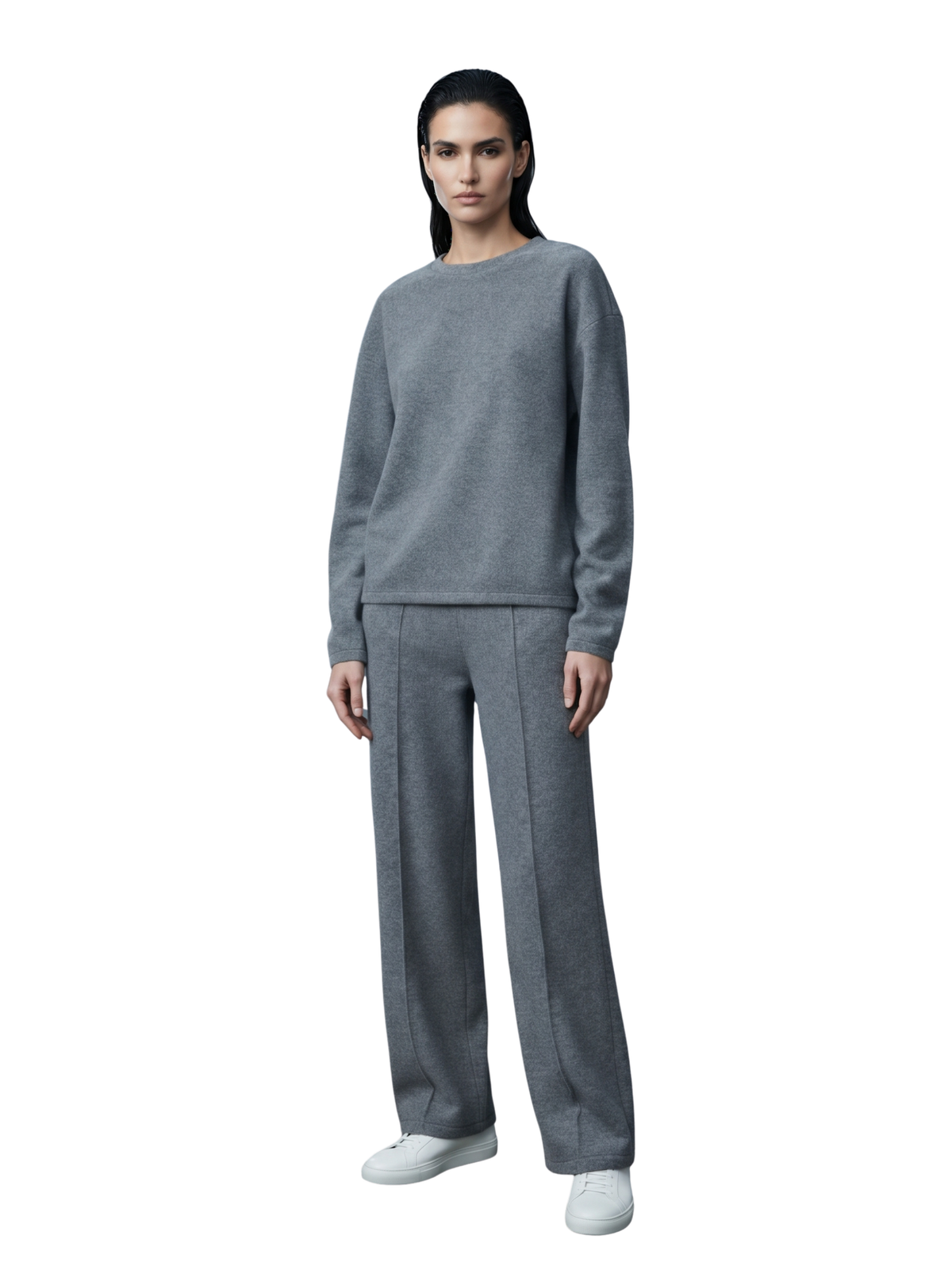 Grey Crewneck Sweater and Pants Set