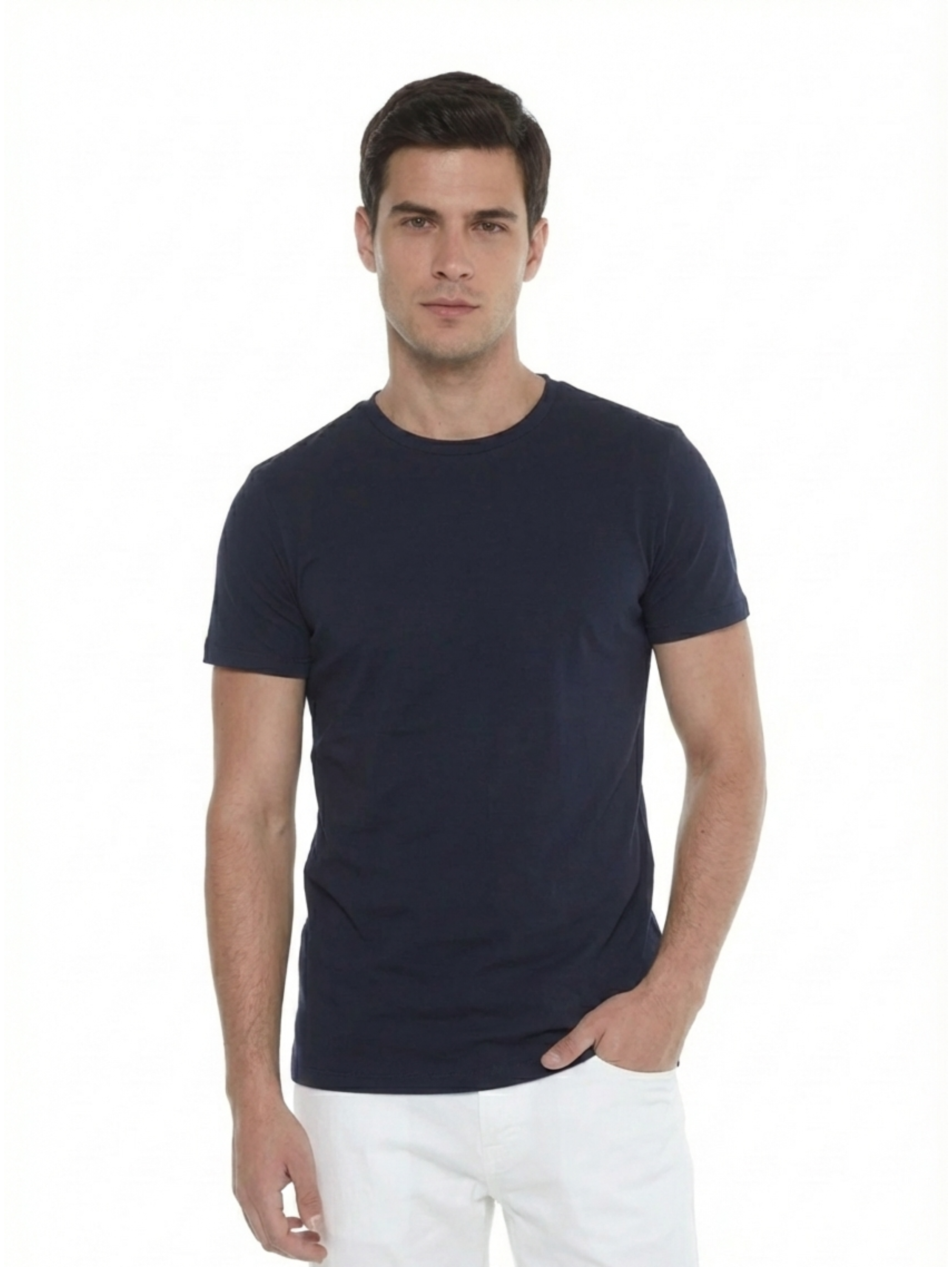 Navy Jack Dapper Shortsleeved Basic T-shirt With Round Neck