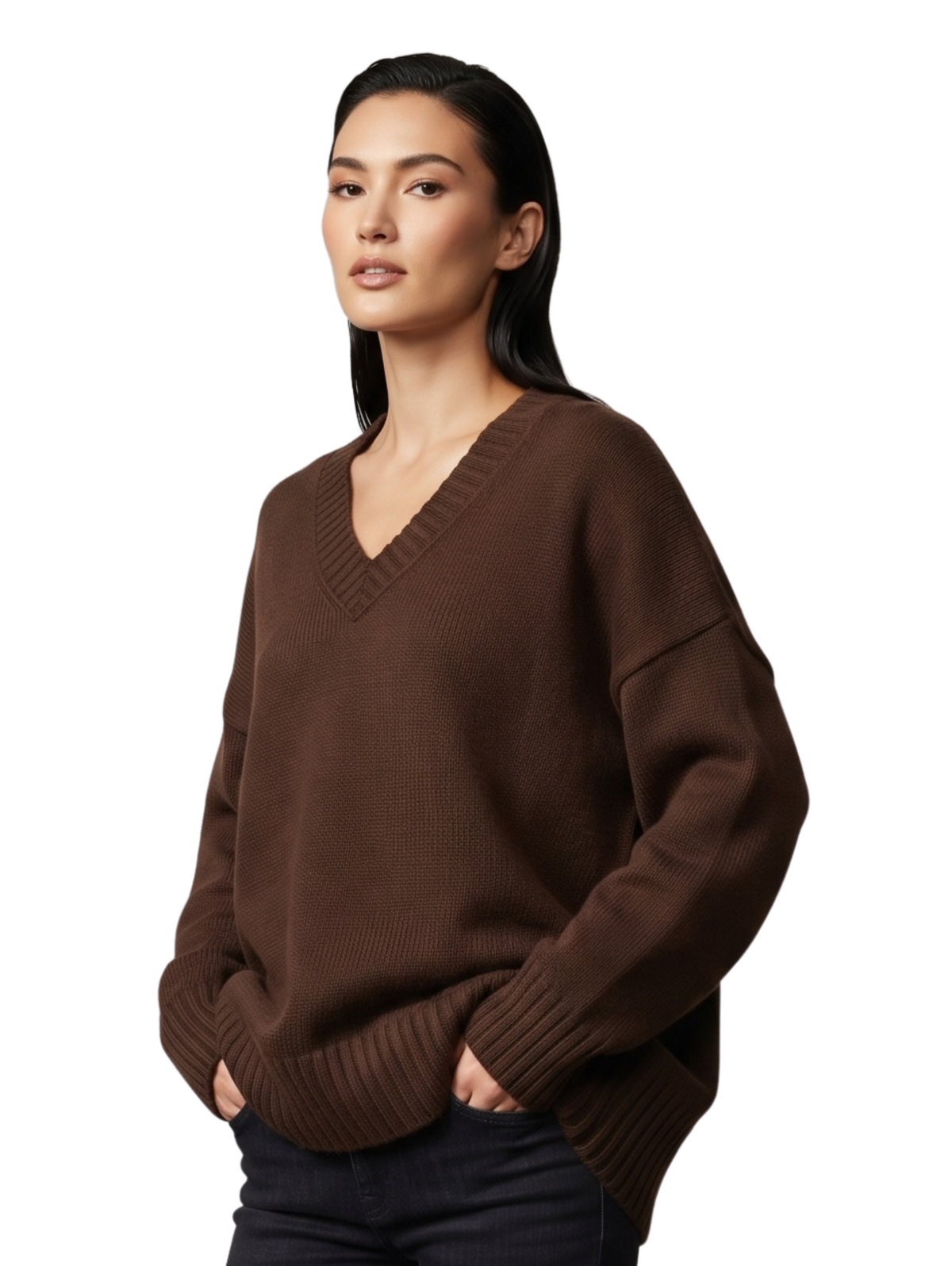 Brown Oversized Pullover