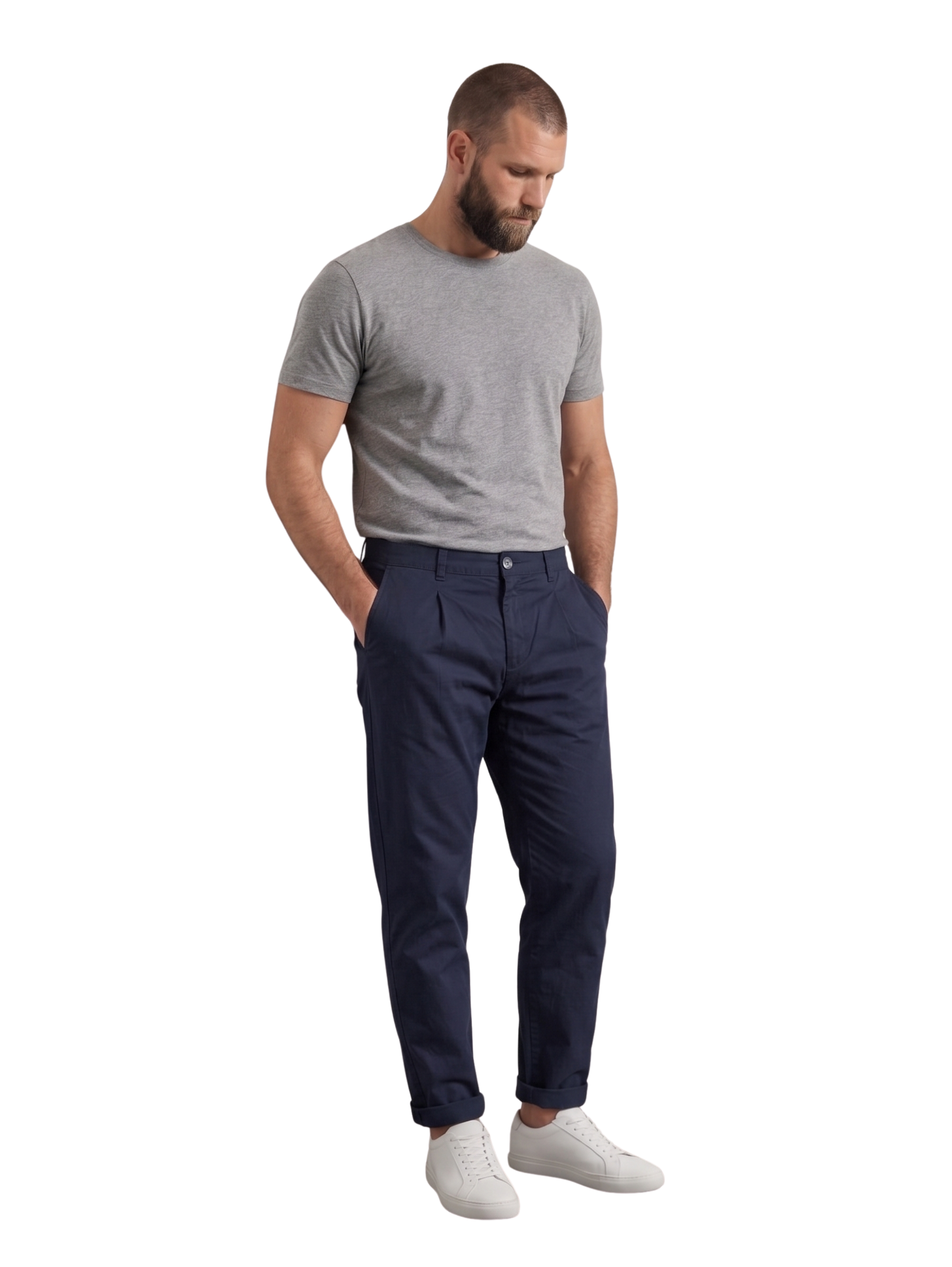Navy Chino-Style Jogger Pants