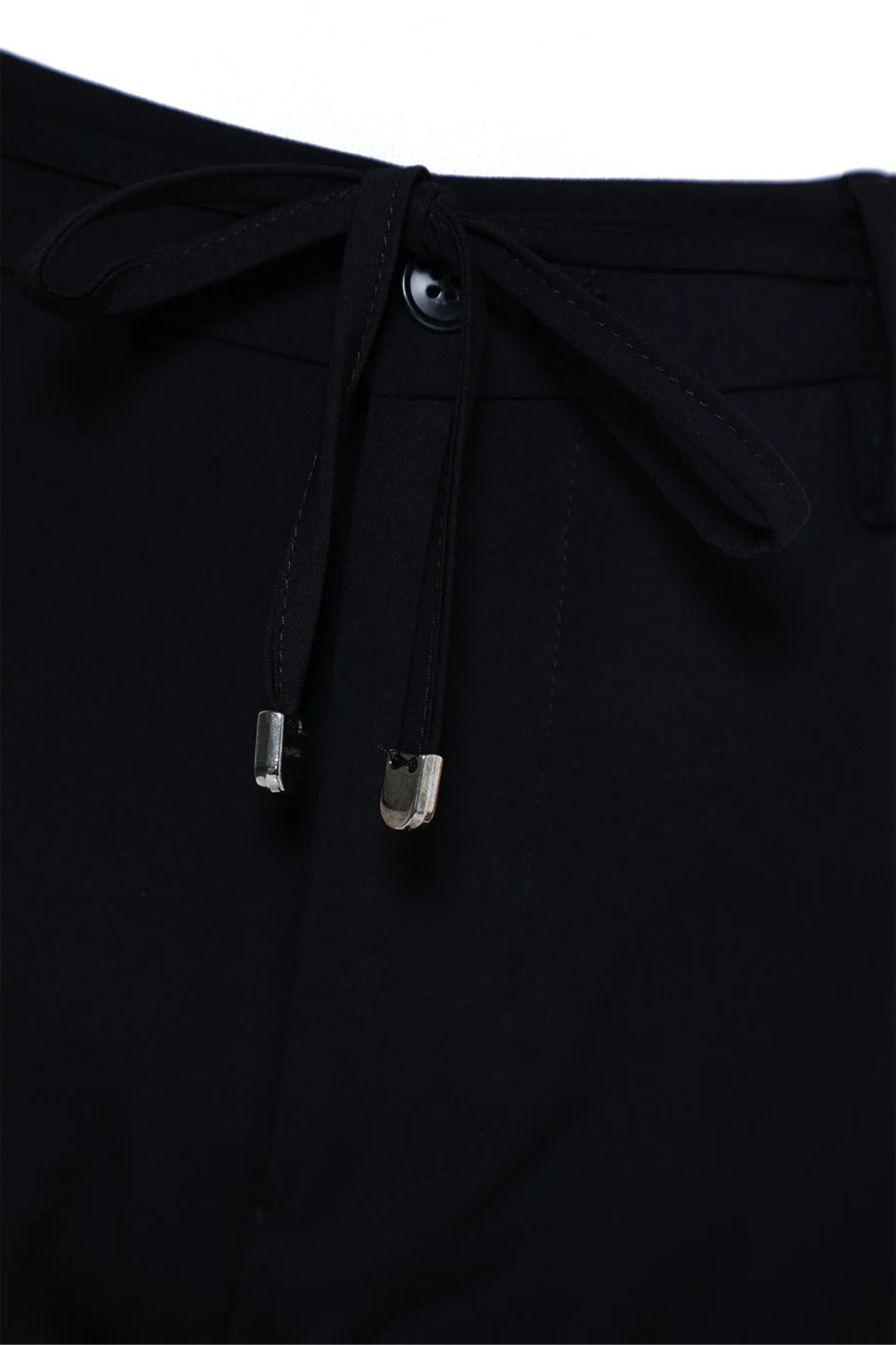 Elastic Waisted Black Pant With Zipper