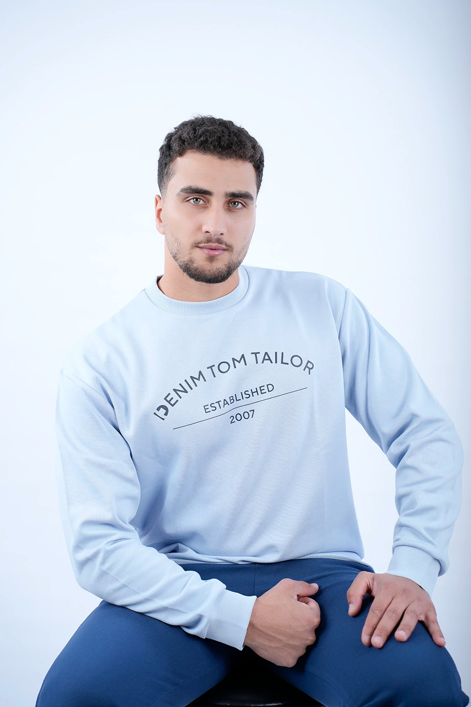 Tom Tailor Blue Sweater With Front Logo Design