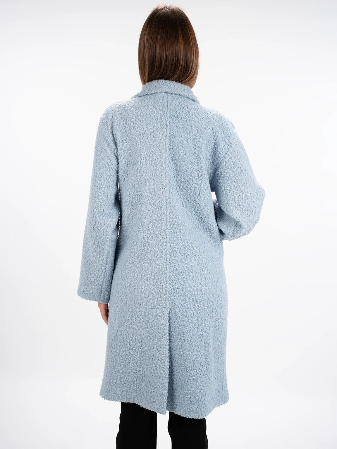 Fluffy Warm Long Blue Coat