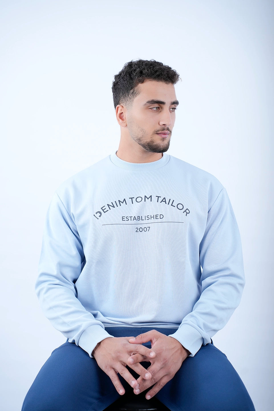 Tom Tailor Blue Sweater With Front Logo Design