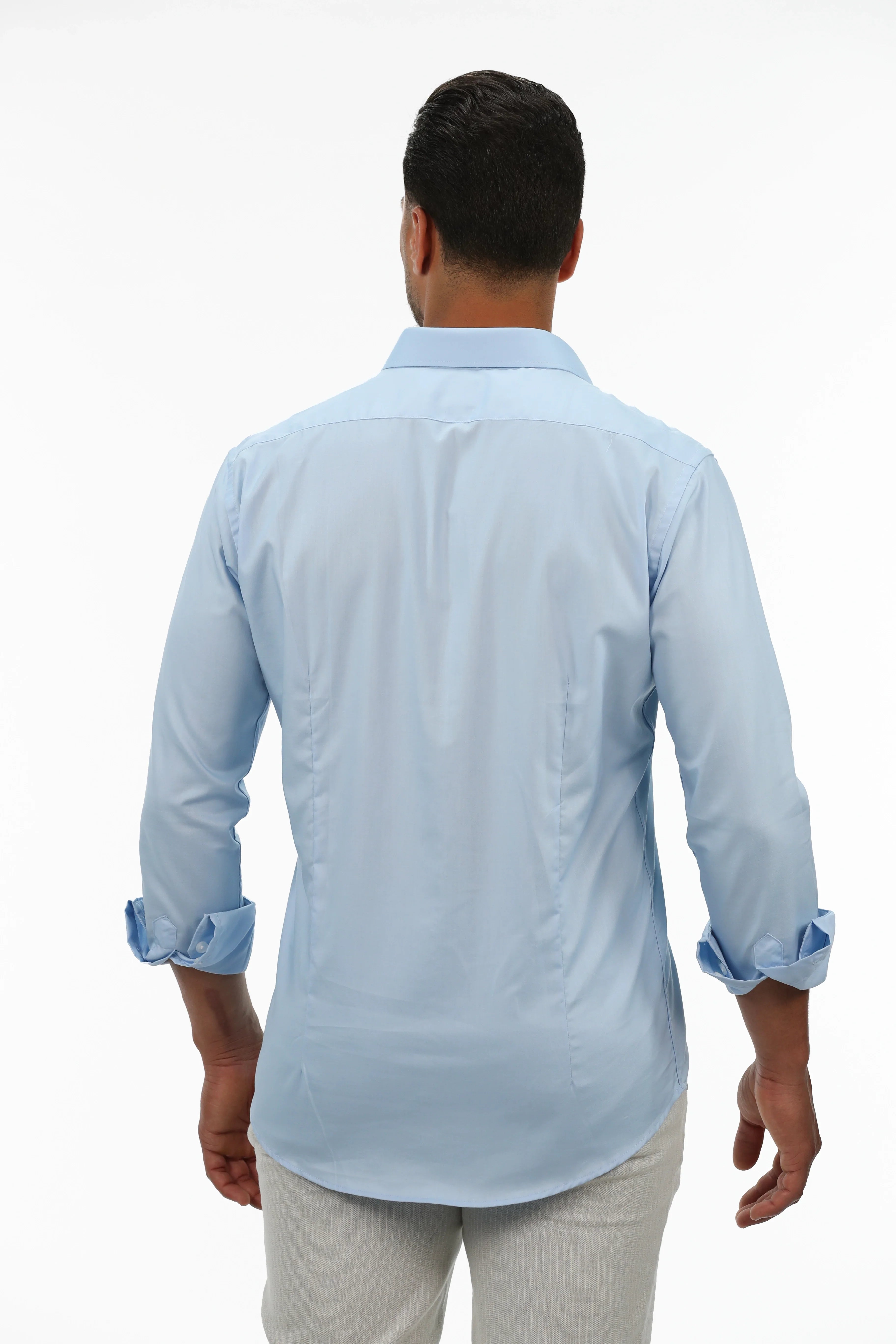 Non Iron Long Sleeved Light Blue Shirt