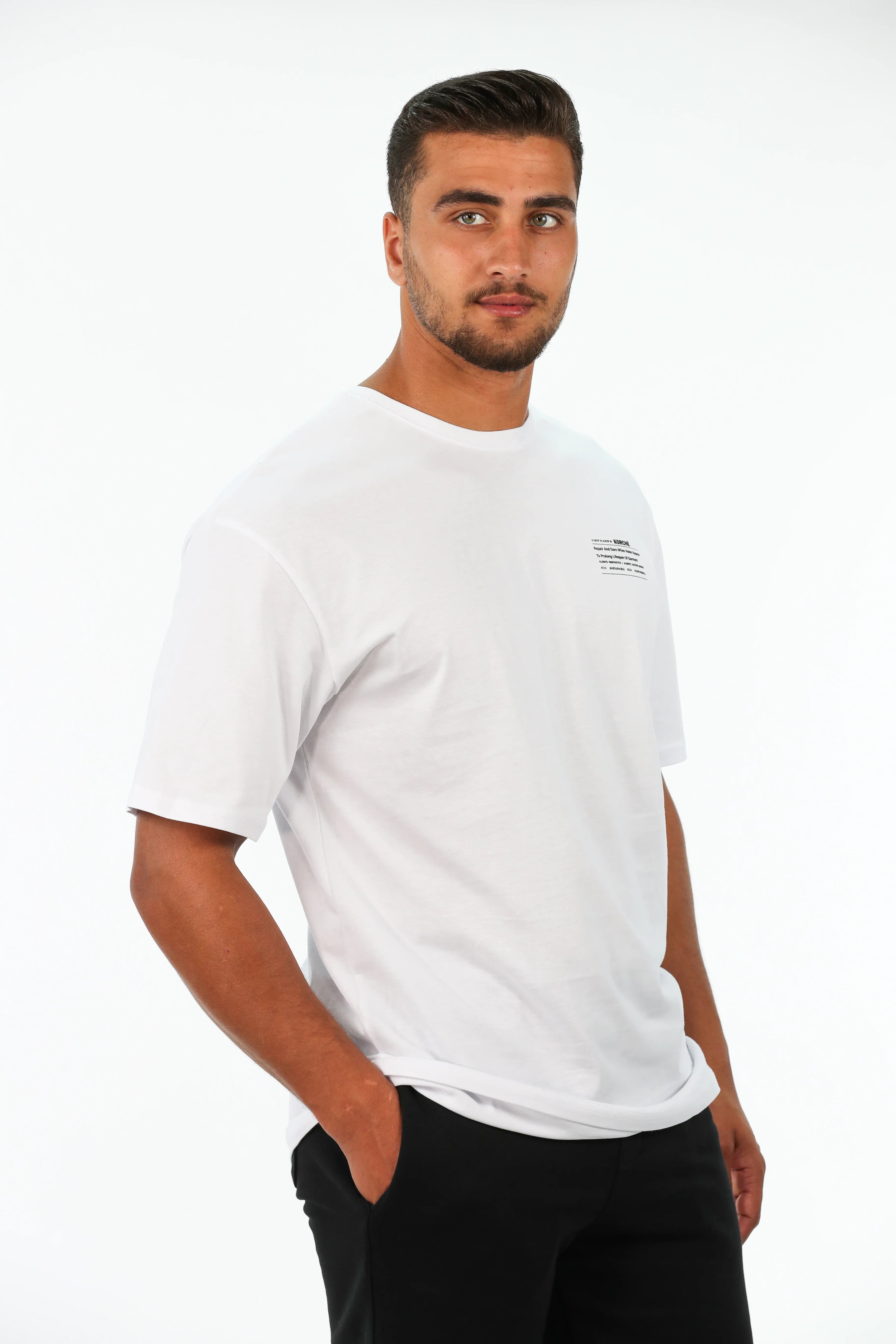 Oversized White T-Shirt With Simple Front Design