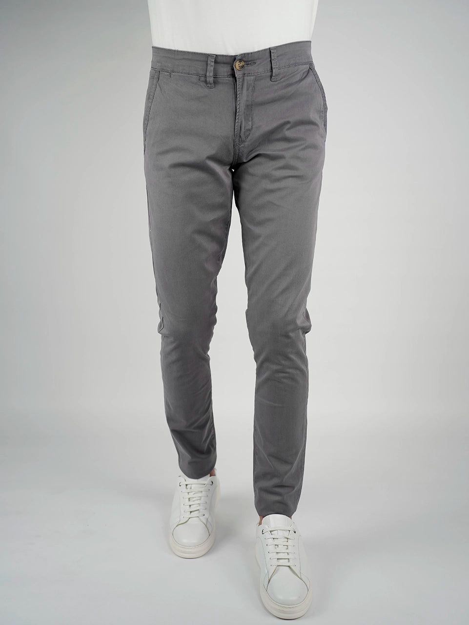 Grey Sport Chic Chino Pants