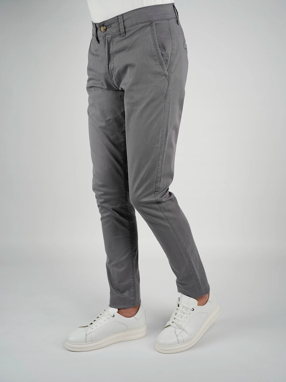 Grey Sport Chic Chino Pants