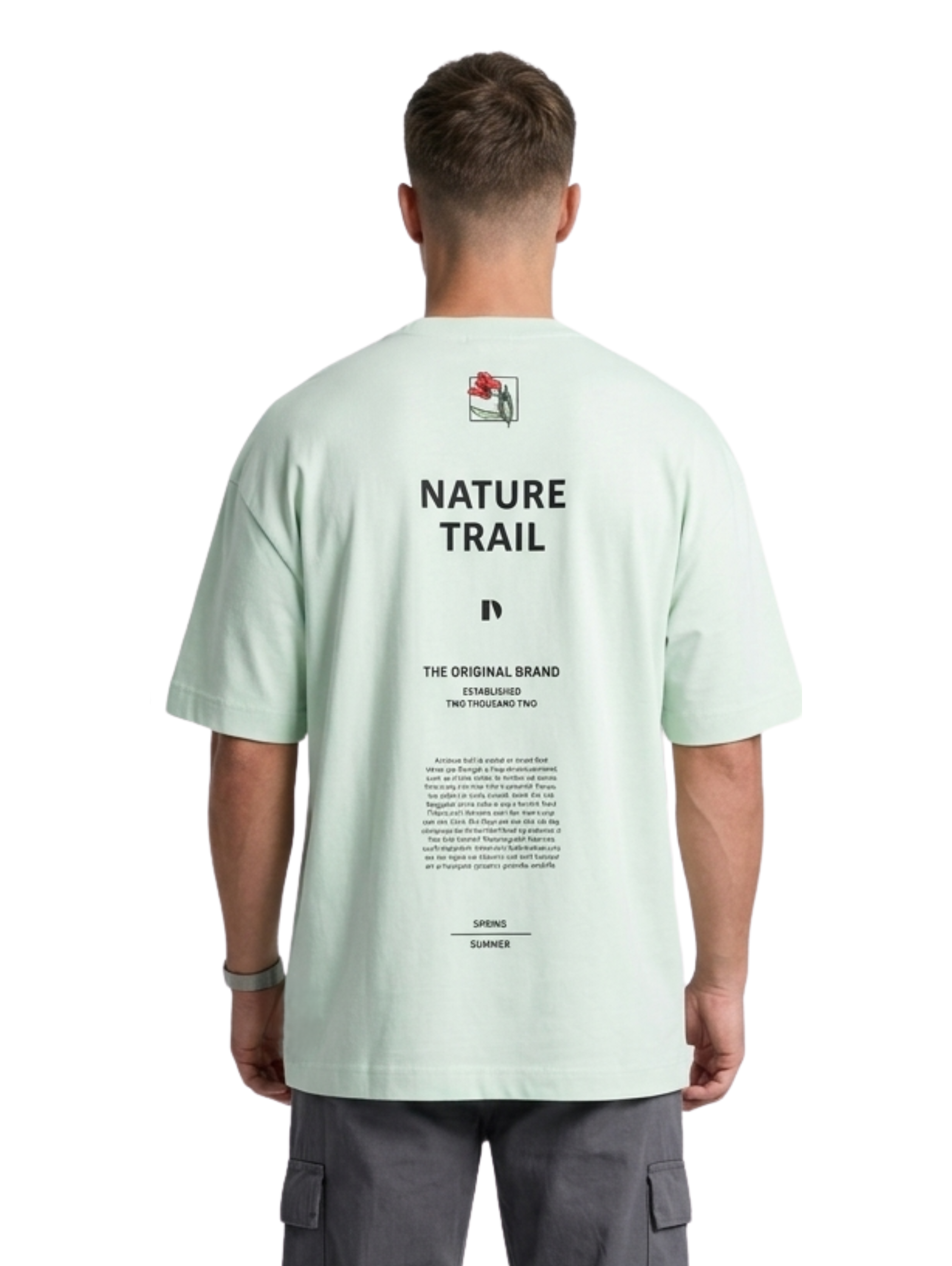 Oversized Mint T-Shirt With Back Design
