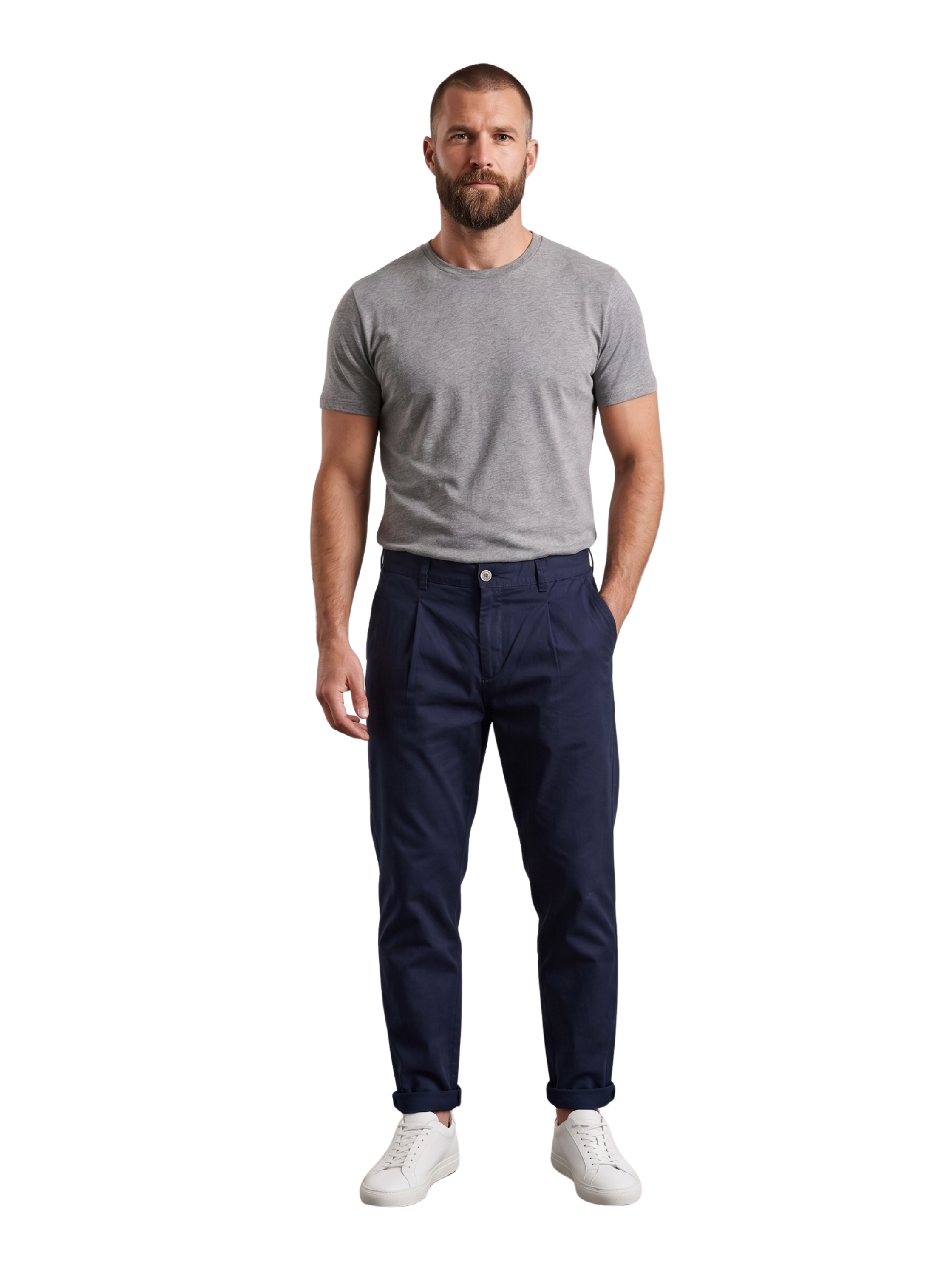 Navy Chino-Style Jogger Pants