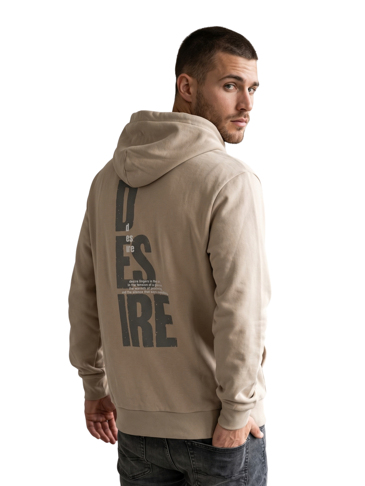 L.TAUPE Hoodie With Front Graphic Design