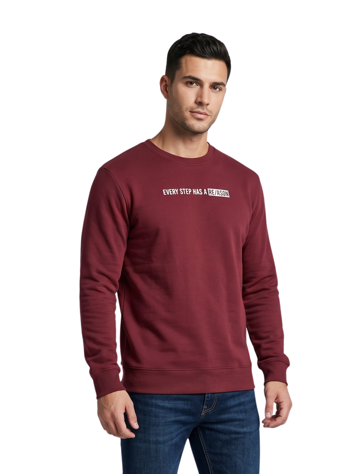 Grape Sweater With Front Graphic Design