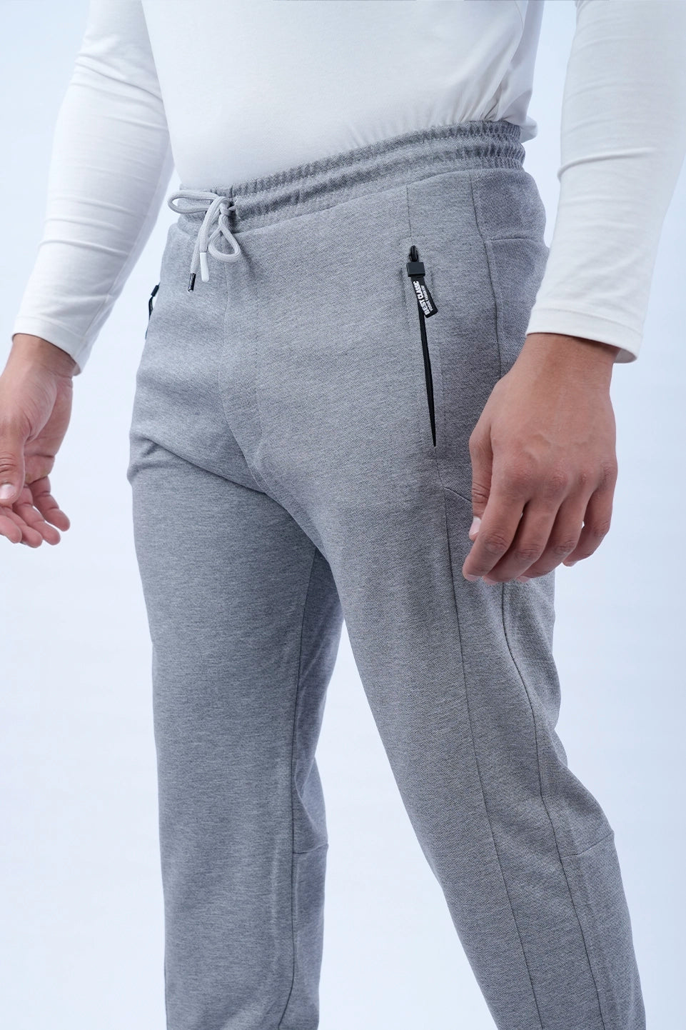 Grey Jogging With Zippered Closable Pockets