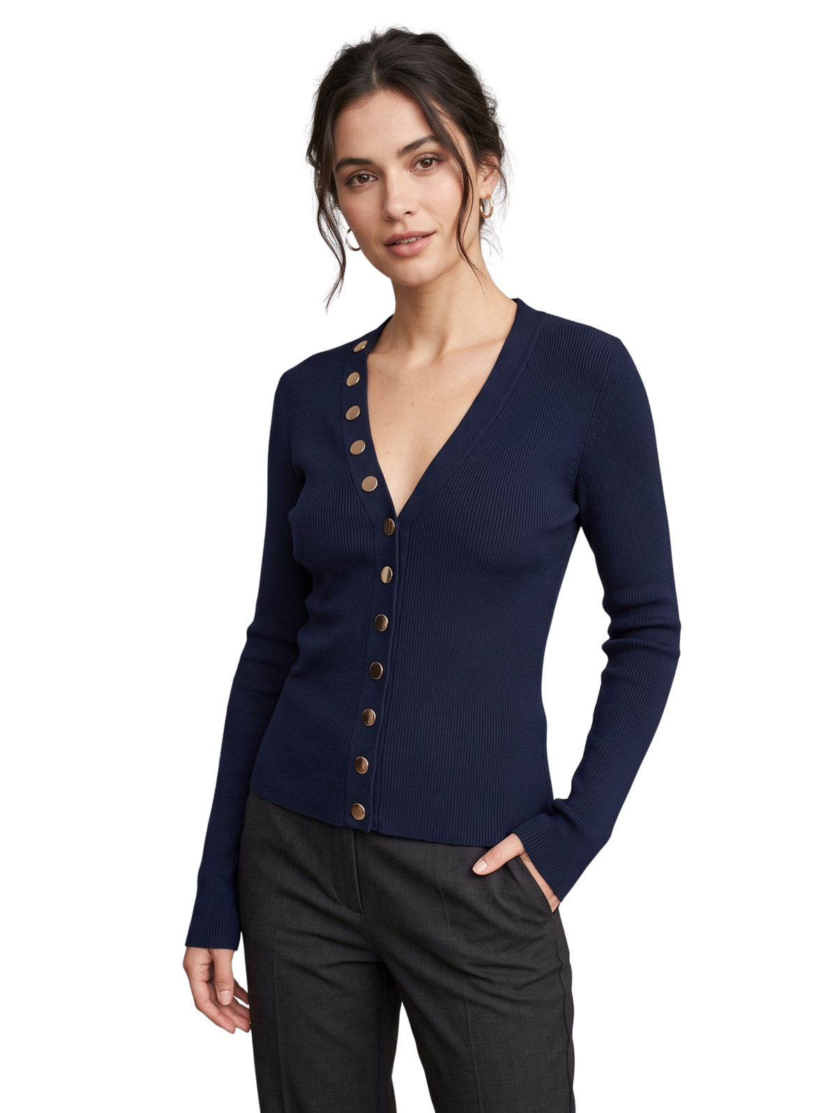Navy V.Neckline Pullover