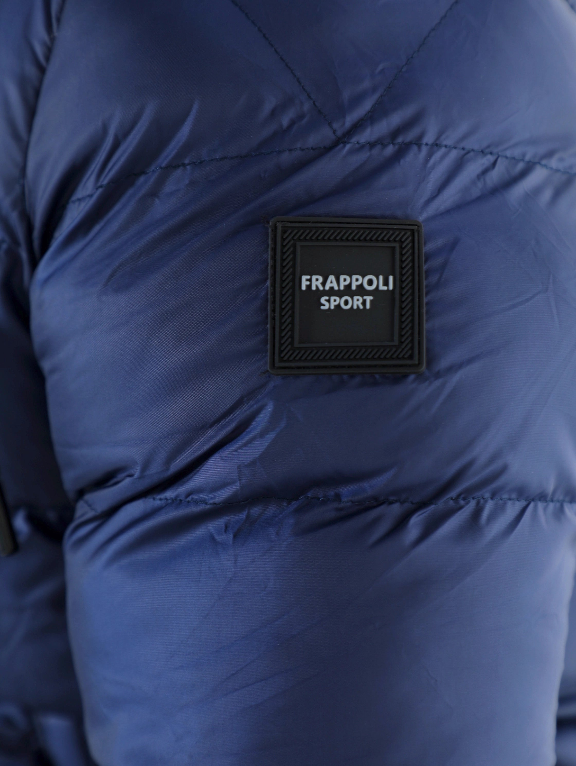 Indigo Padded Puffer Jacket With Front Zip Closure