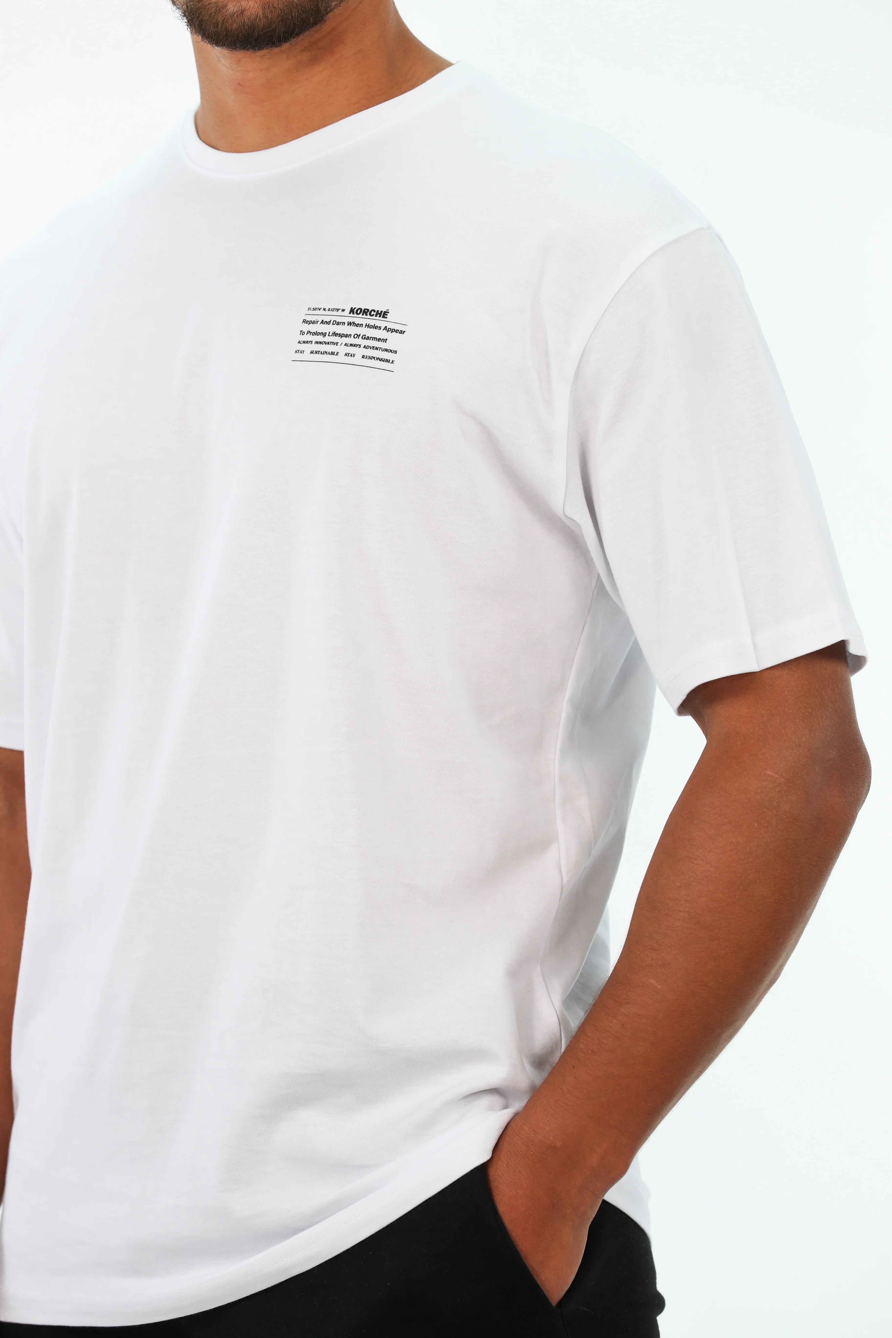 Oversized White T-Shirt With Simple Front Design