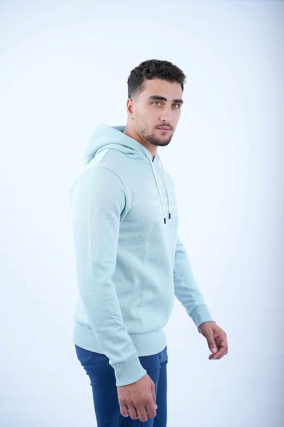 Tom Tailor Aqua Hoodie With Logo Front Design