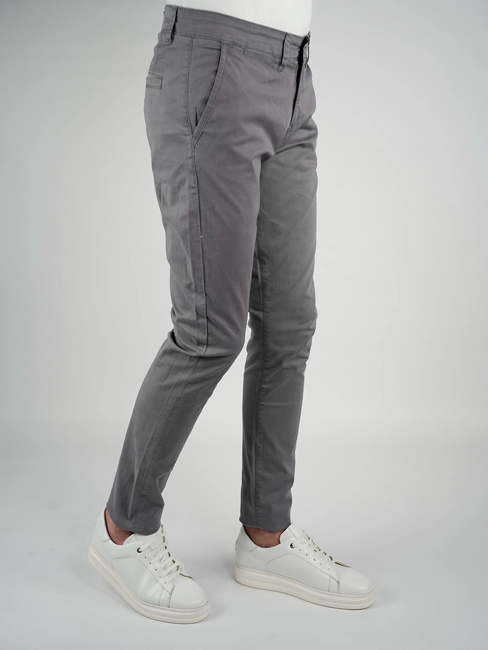 Grey Sport Chic Chino Pants