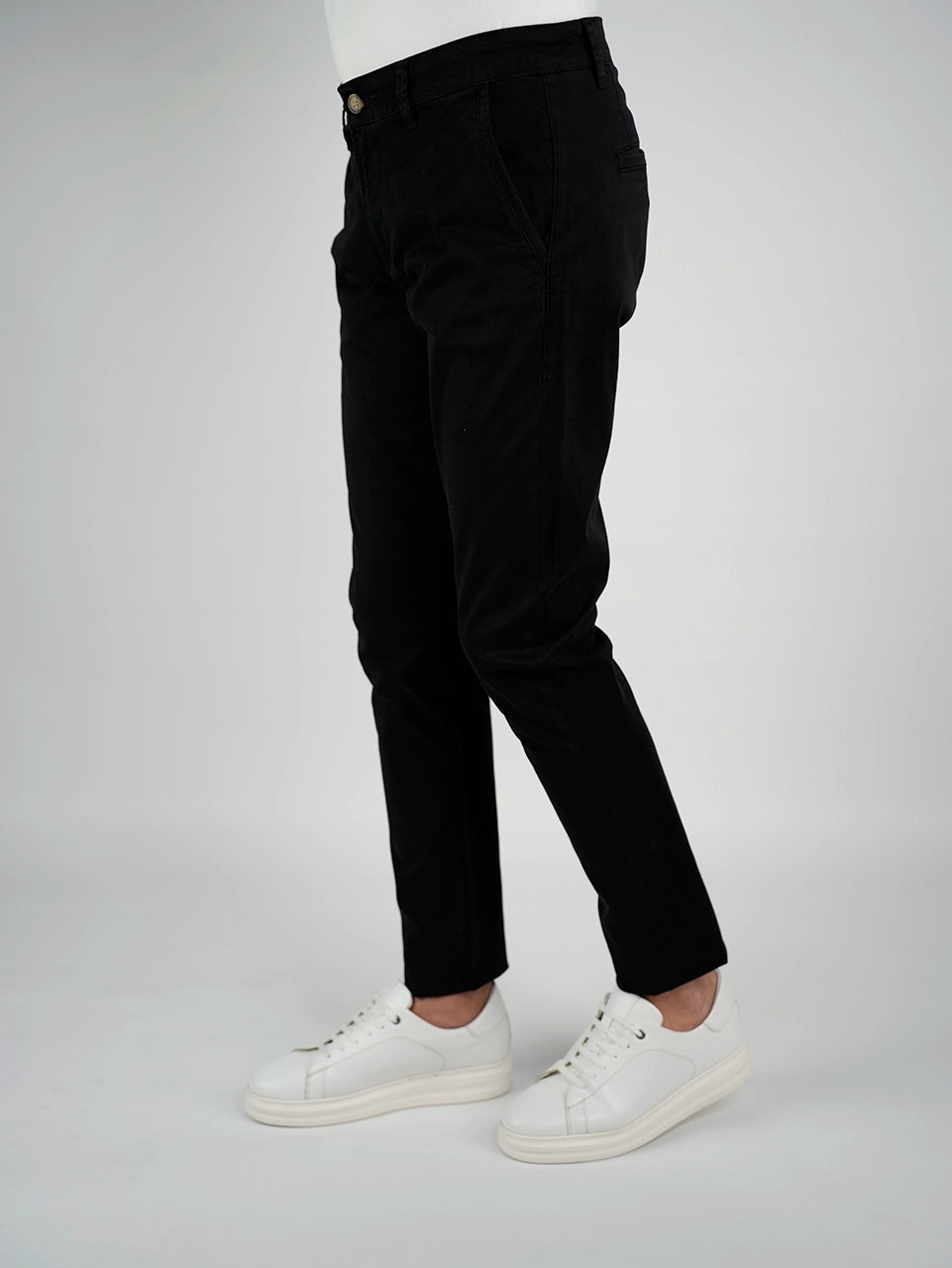 Black Sport Chic Chino Pants