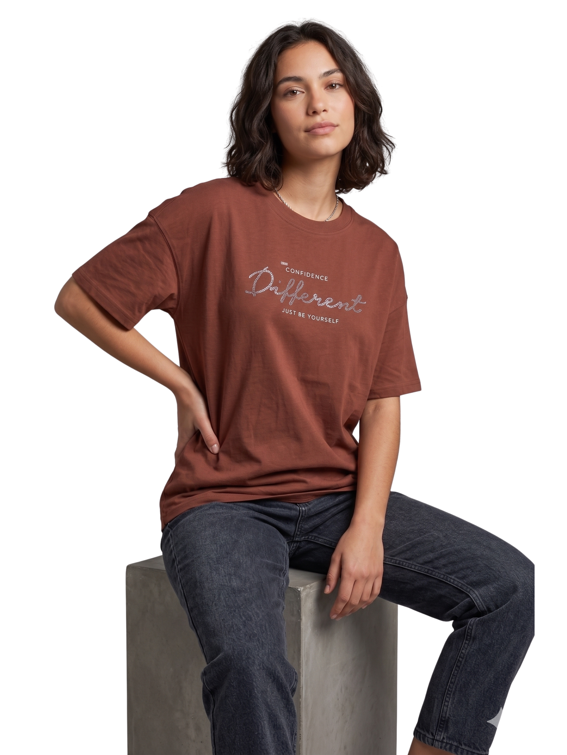 Short Sleeved Brown T-Shirt With Design