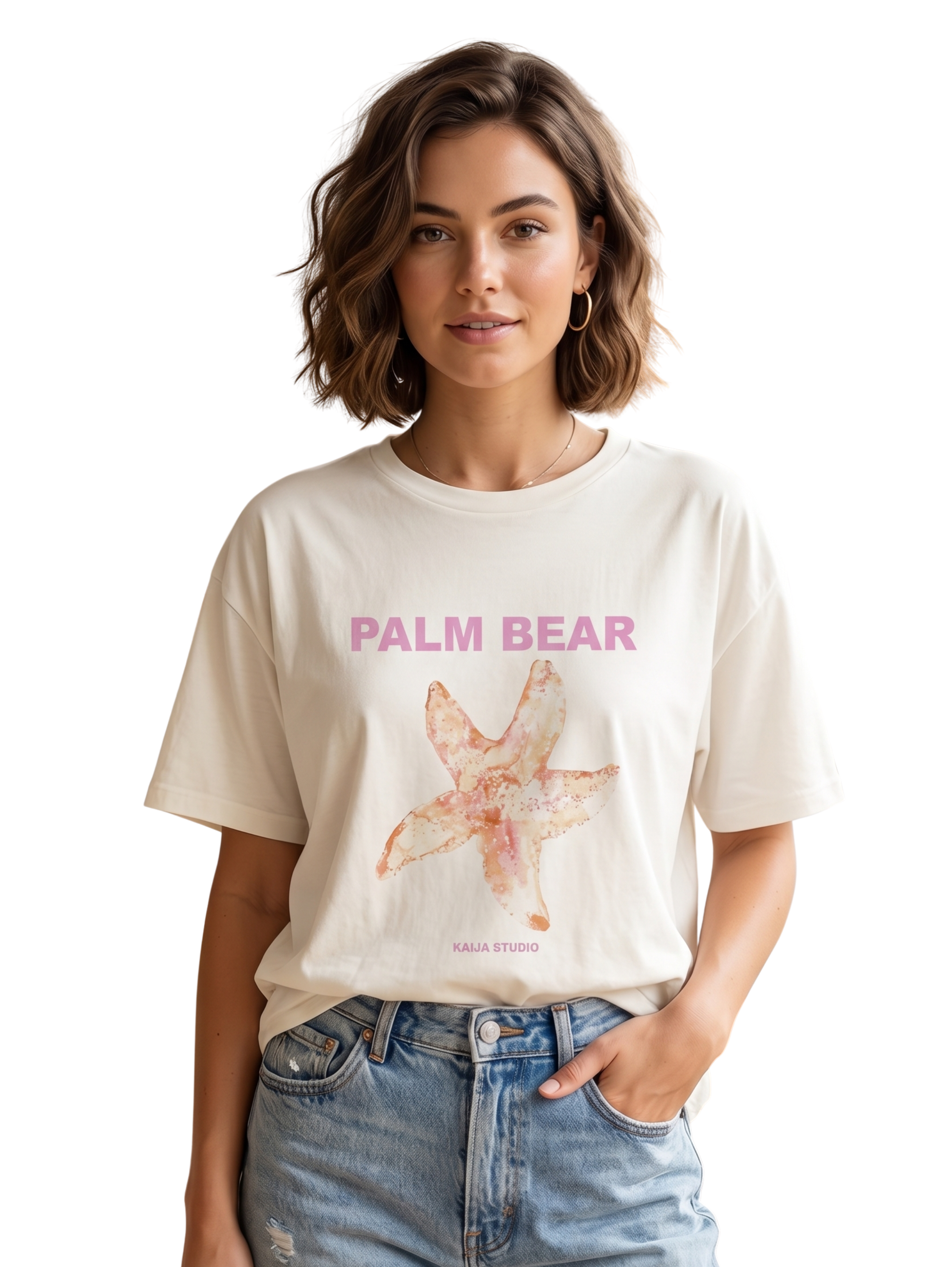 White Short Sleeved T-Shirt With Printed Design