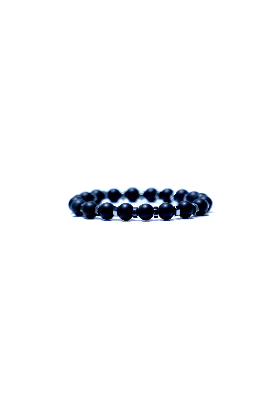 One Layer Beaded Black Bracelet