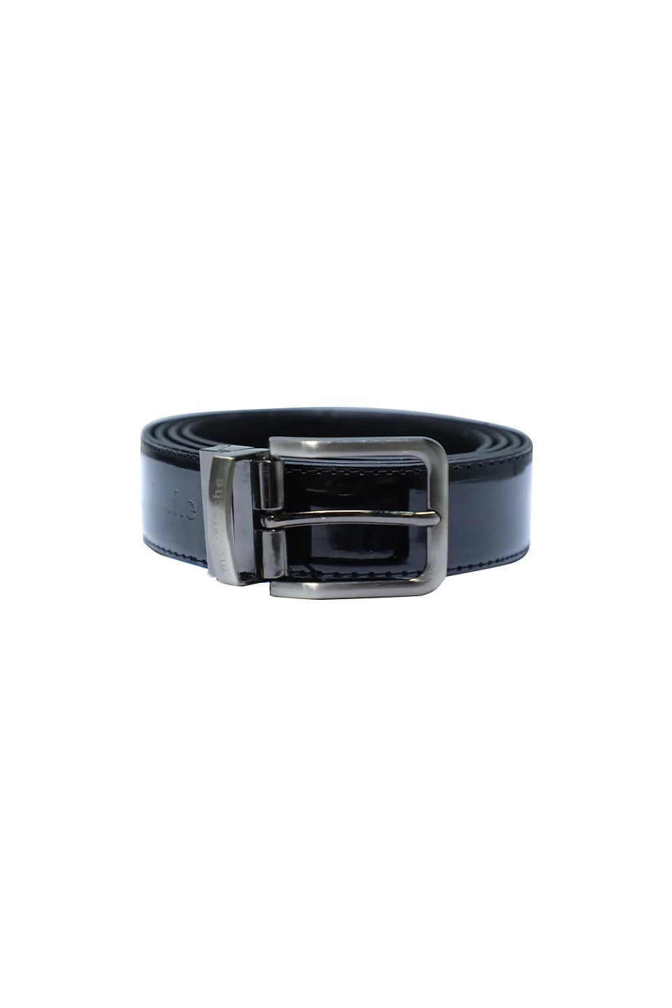 Sleek Classic Black Leather Belt
