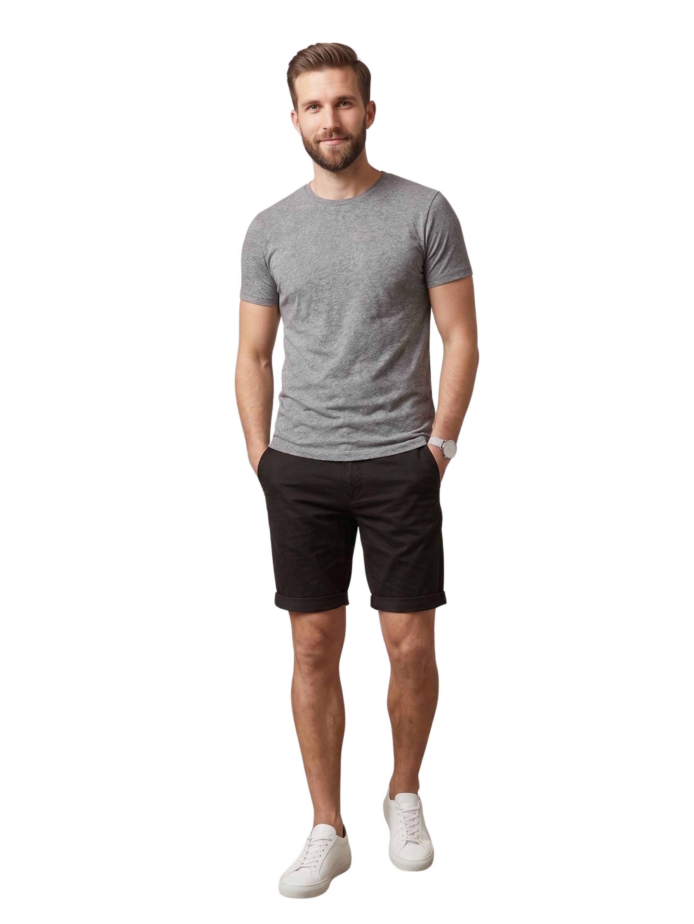 Black Casual Chino Shorts