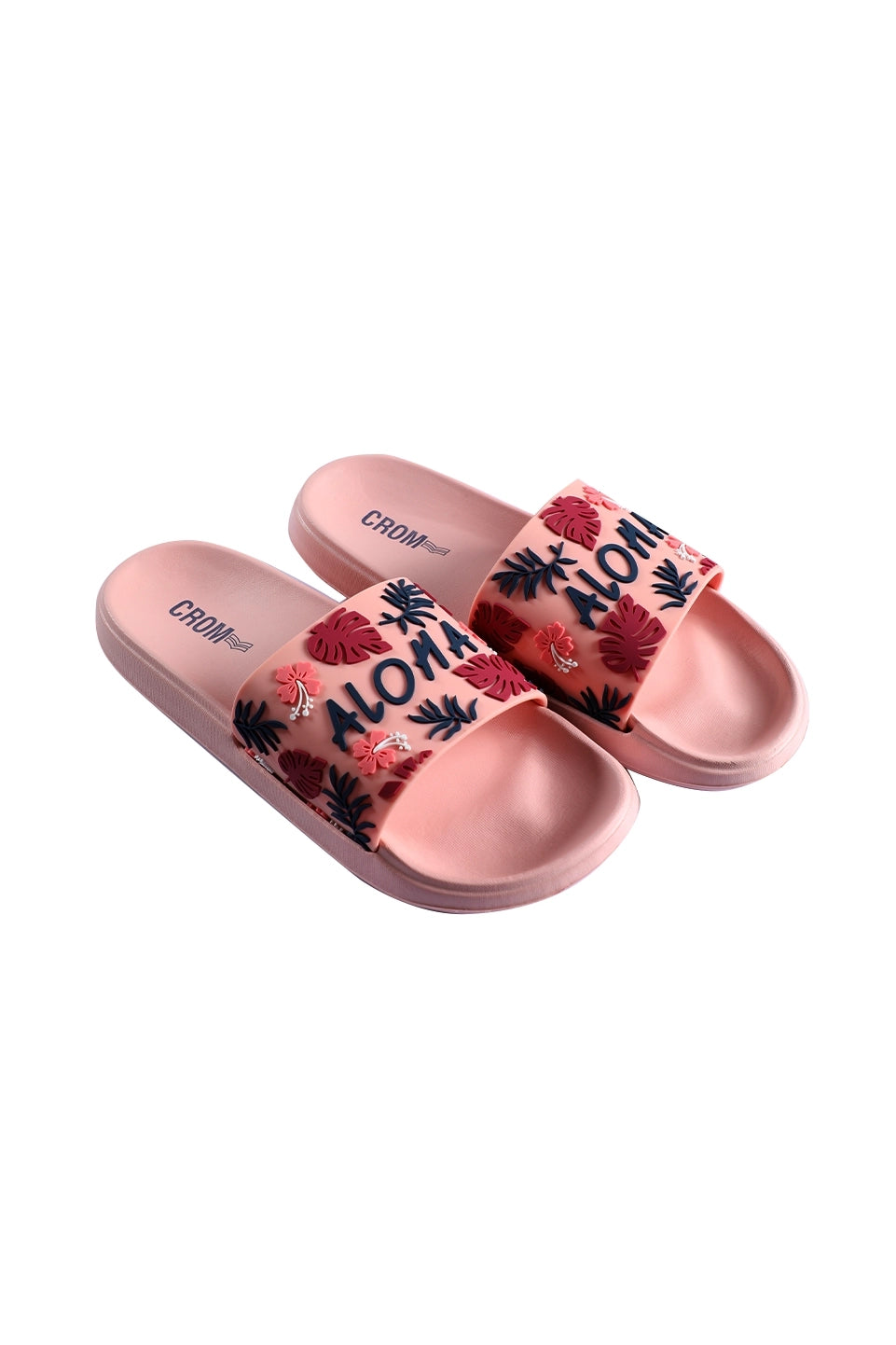 Pink Slip On Flip Flop With Floral Design