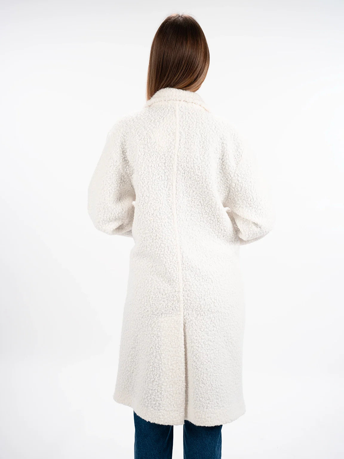 Fluffy Warm Long Off White Coat